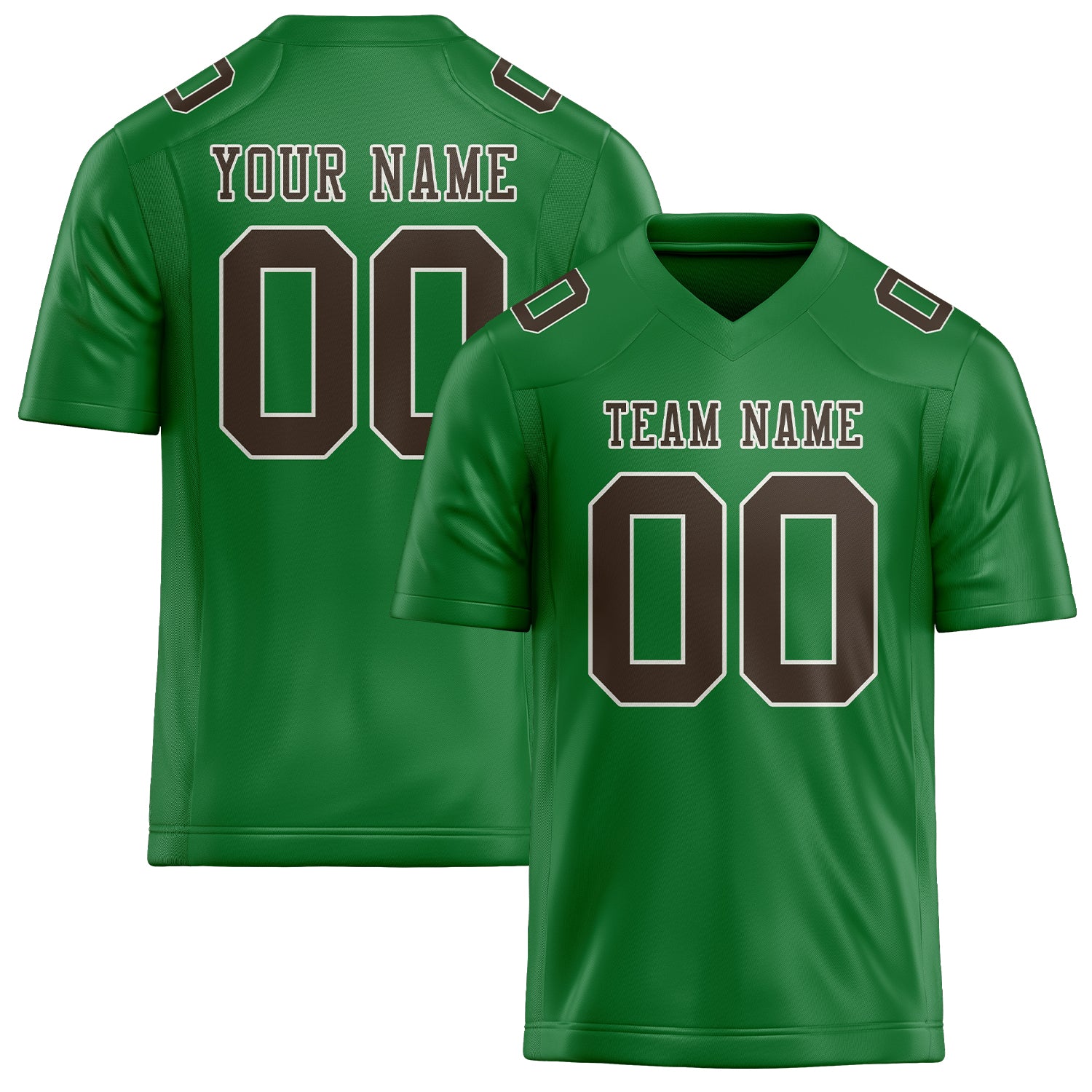 Maßgeschneidertes Professionelles Smaragdgrün Braun Rugbytrikot