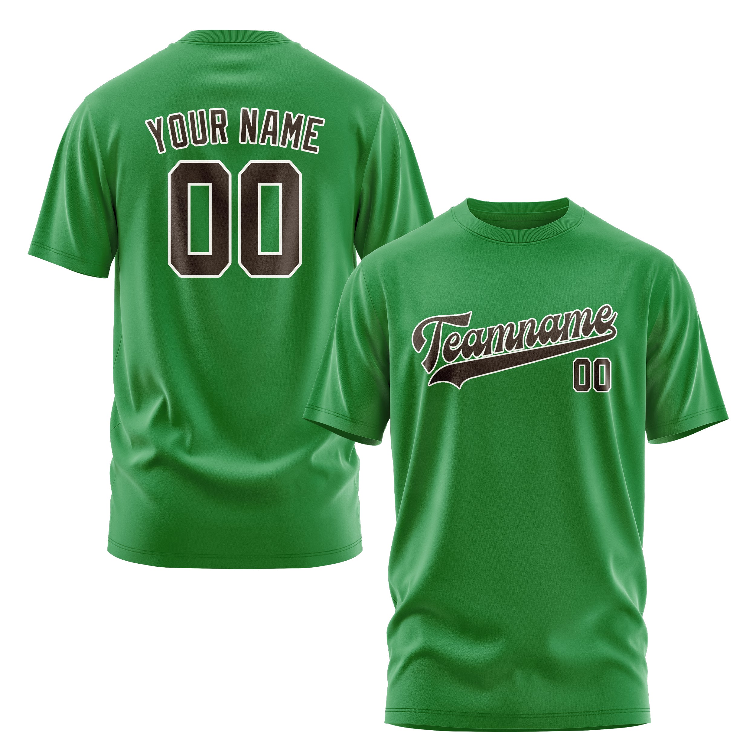 Maßgeschneidertes Smaragdgrün Braun T-Shirt