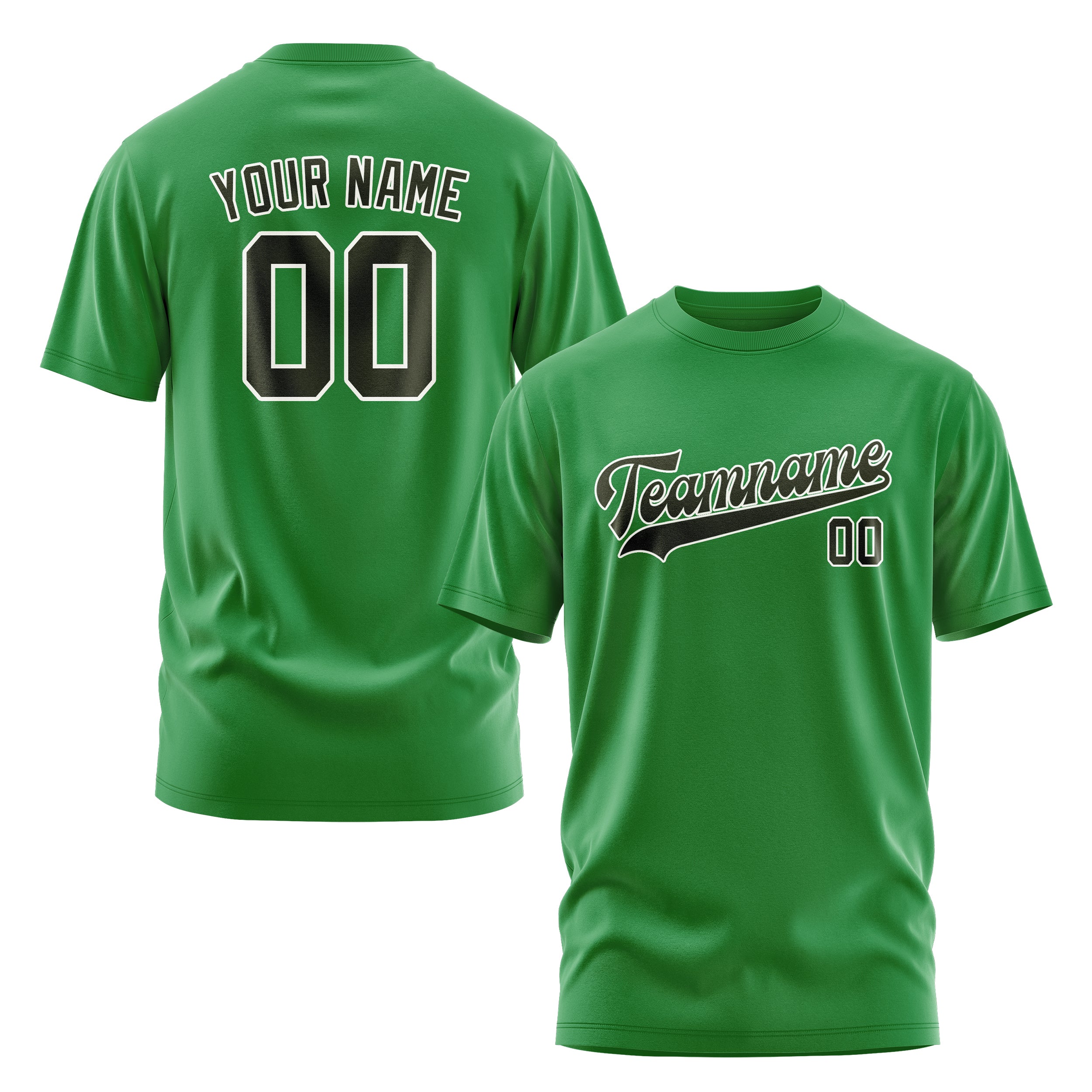 Maßgeschneidertes Smaragdgrün Dunkles Oliv T-Shirt