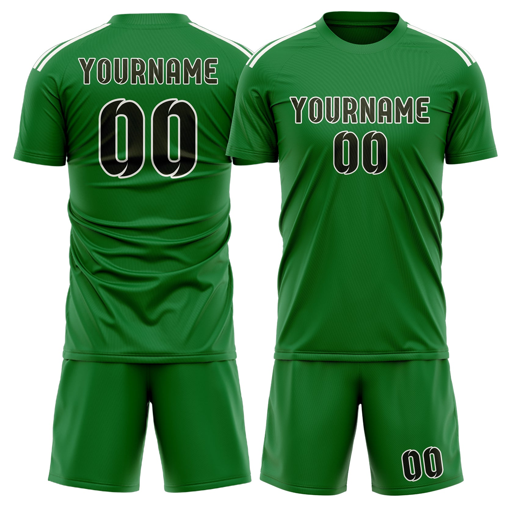 Maßgeschneidertes Professionelles Smaragdgrün Dunkles Oliv Fußballtrikot-Set