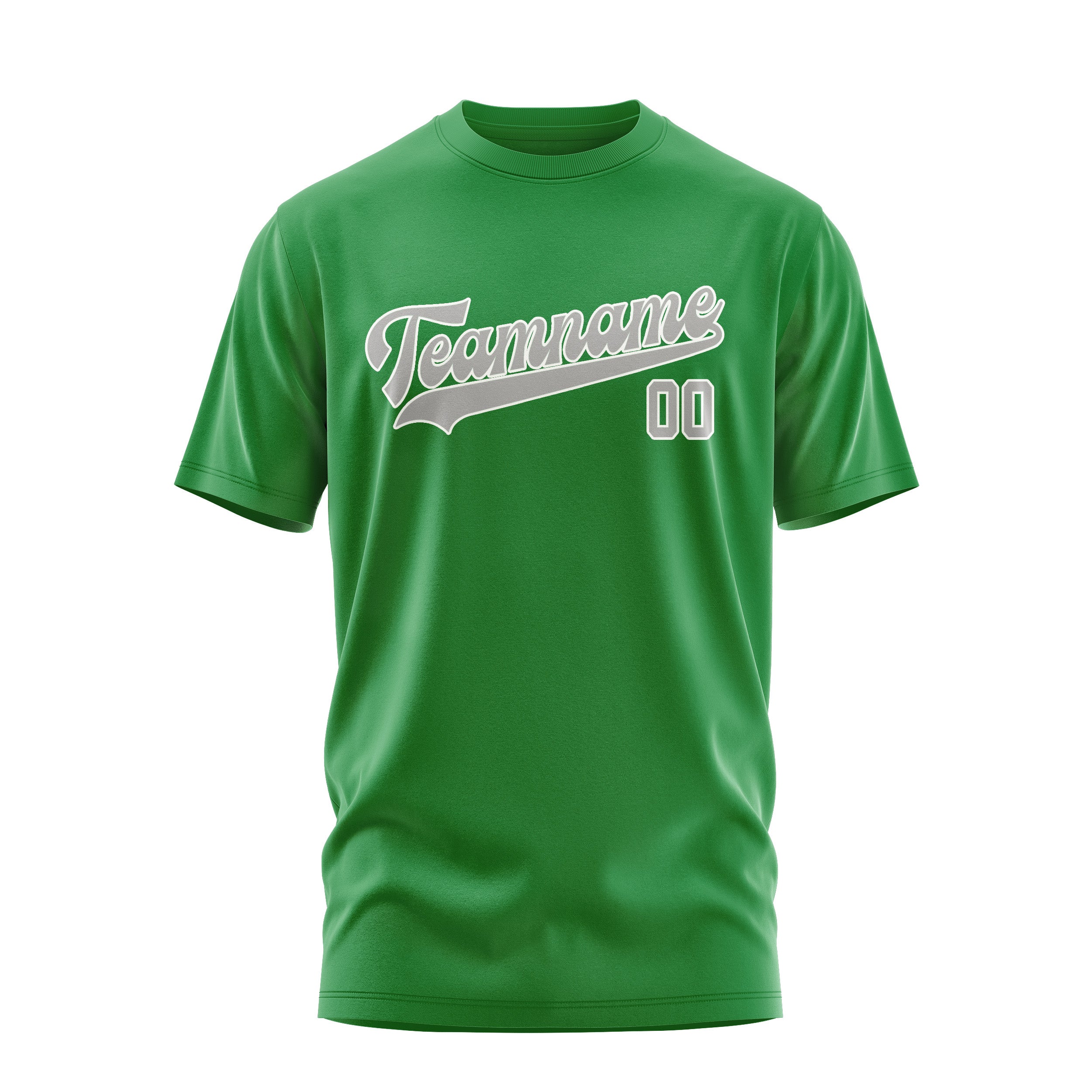 Maßgeschneidertes Smaragdgrün Grau T-Shirt
