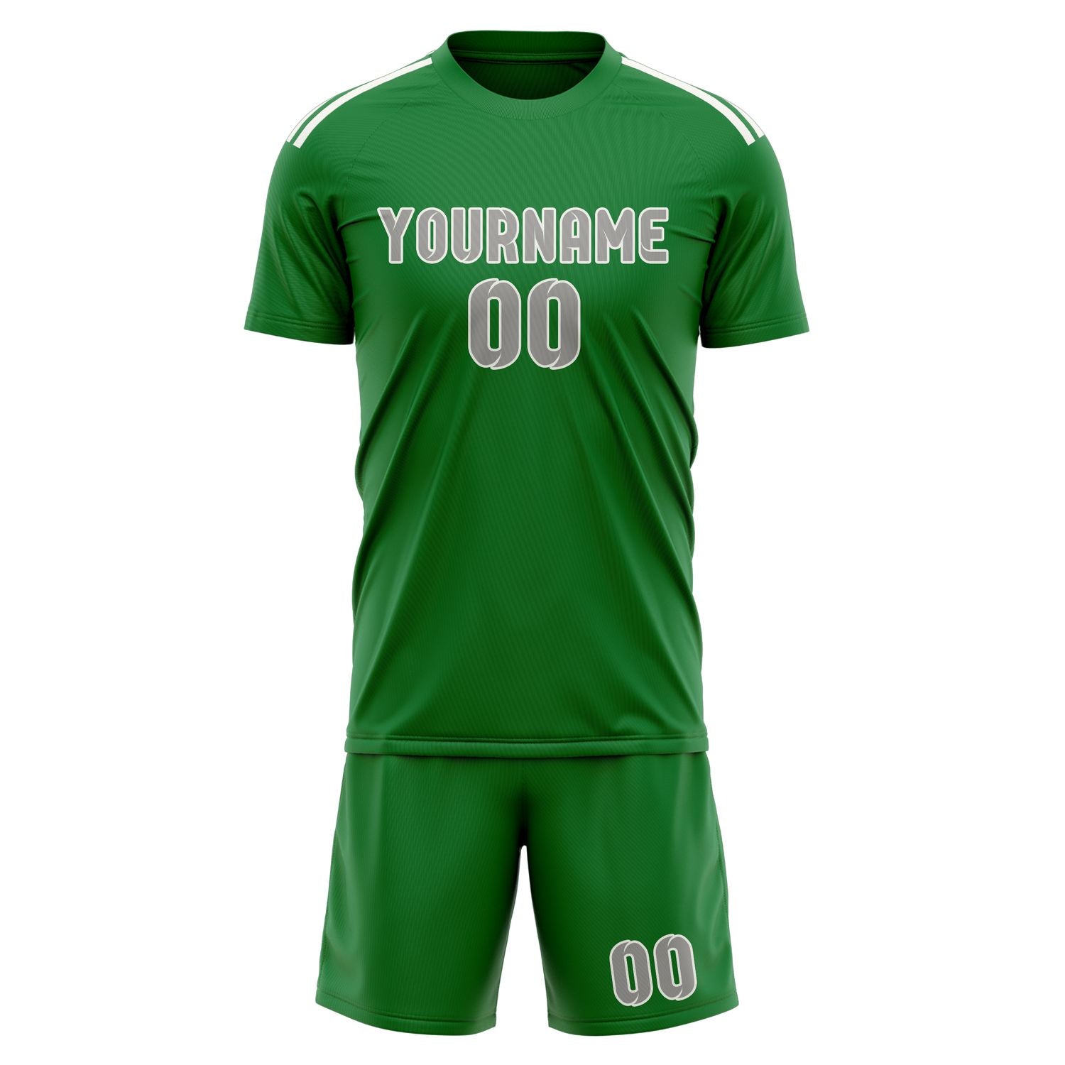 Maßgeschneidertes Professionelles Smaragdgrün Grau Fußballtrikot-Set
