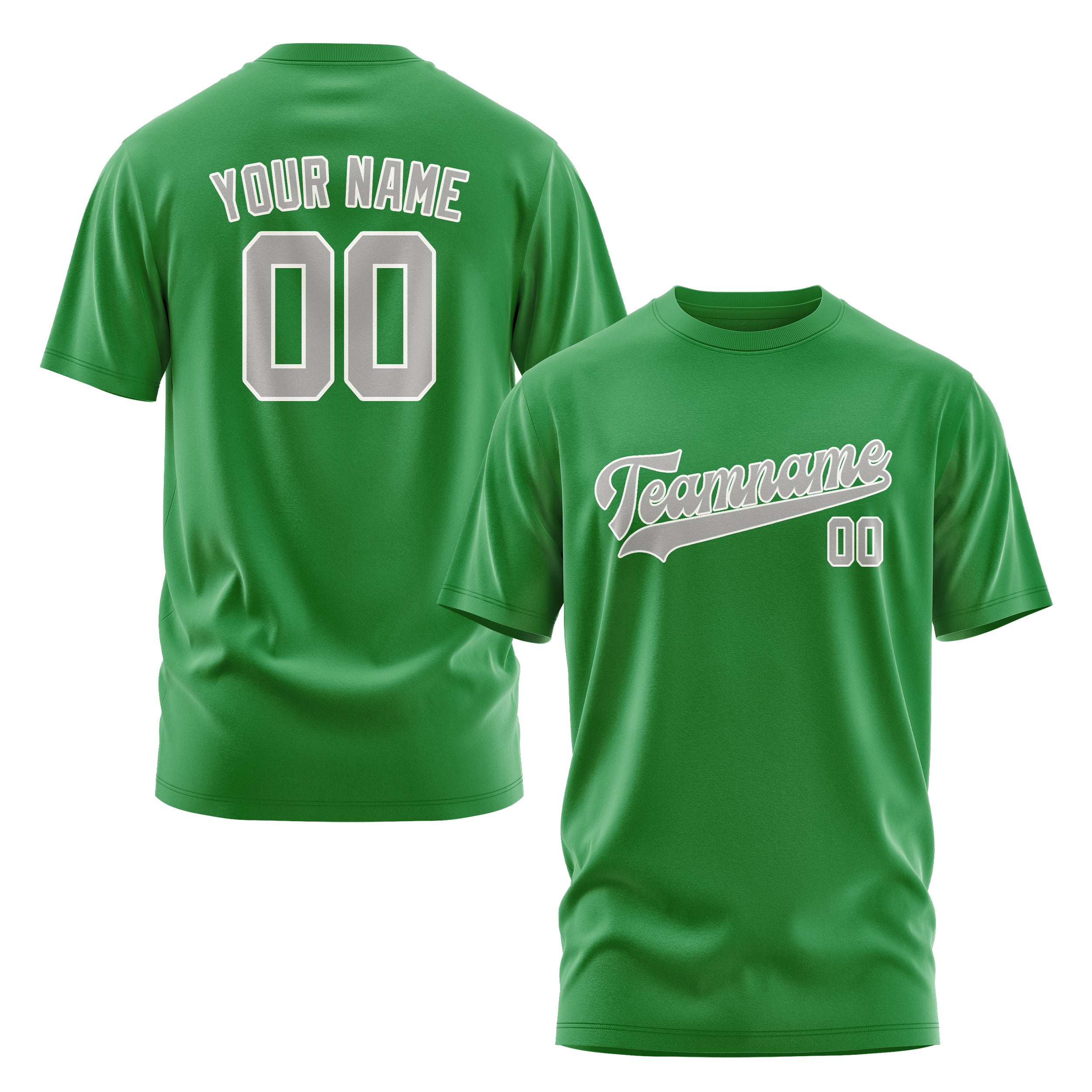Maßgeschneidertes Smaragdgrün Grau T-Shirt