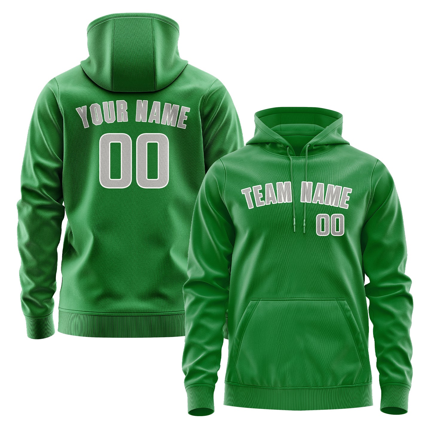 Maßgeschneidertes Smaragdgrün Grau Hoodie