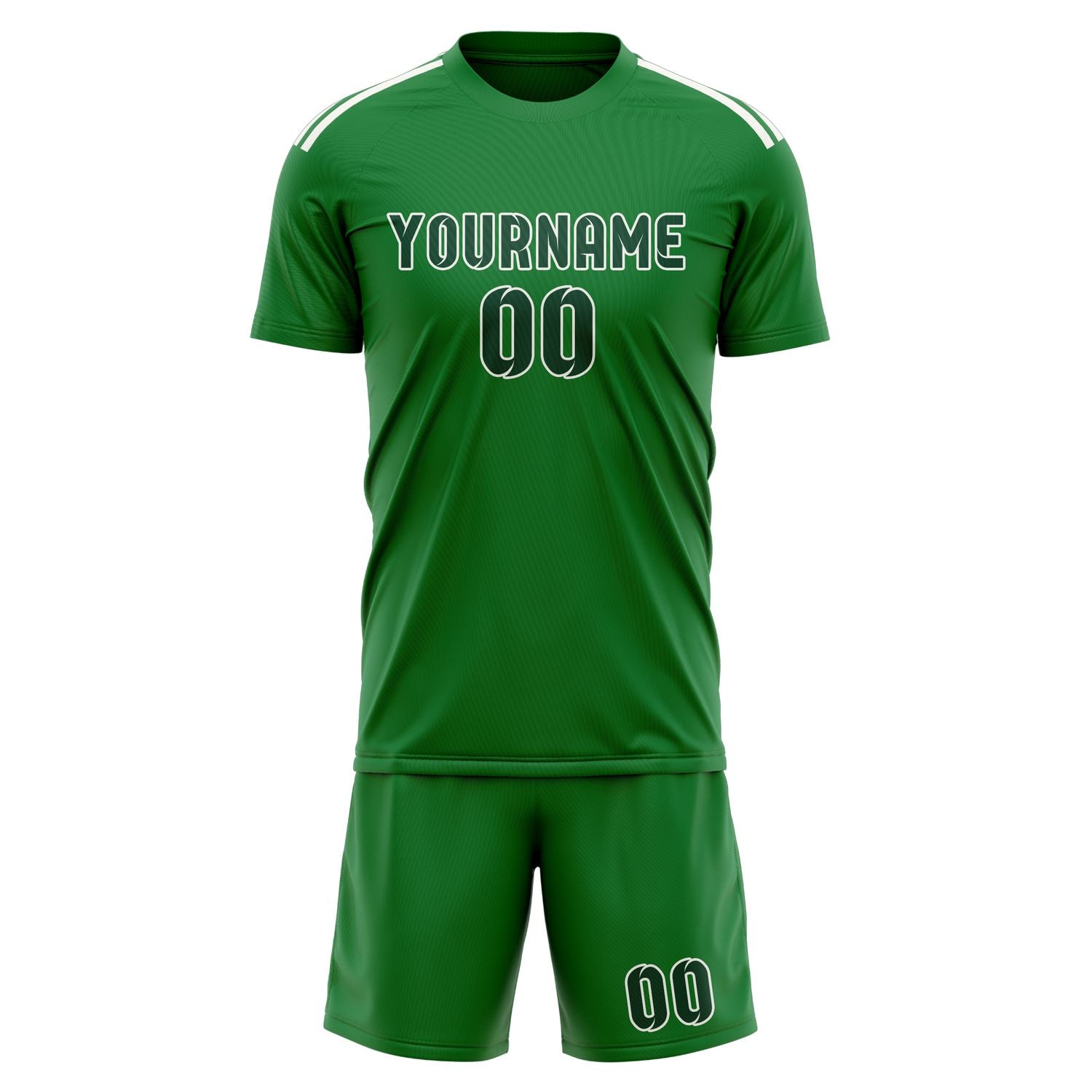 Maßgeschneidertes Professionelles Smaragdgrün Moosgrün Fußballtrikot-Set