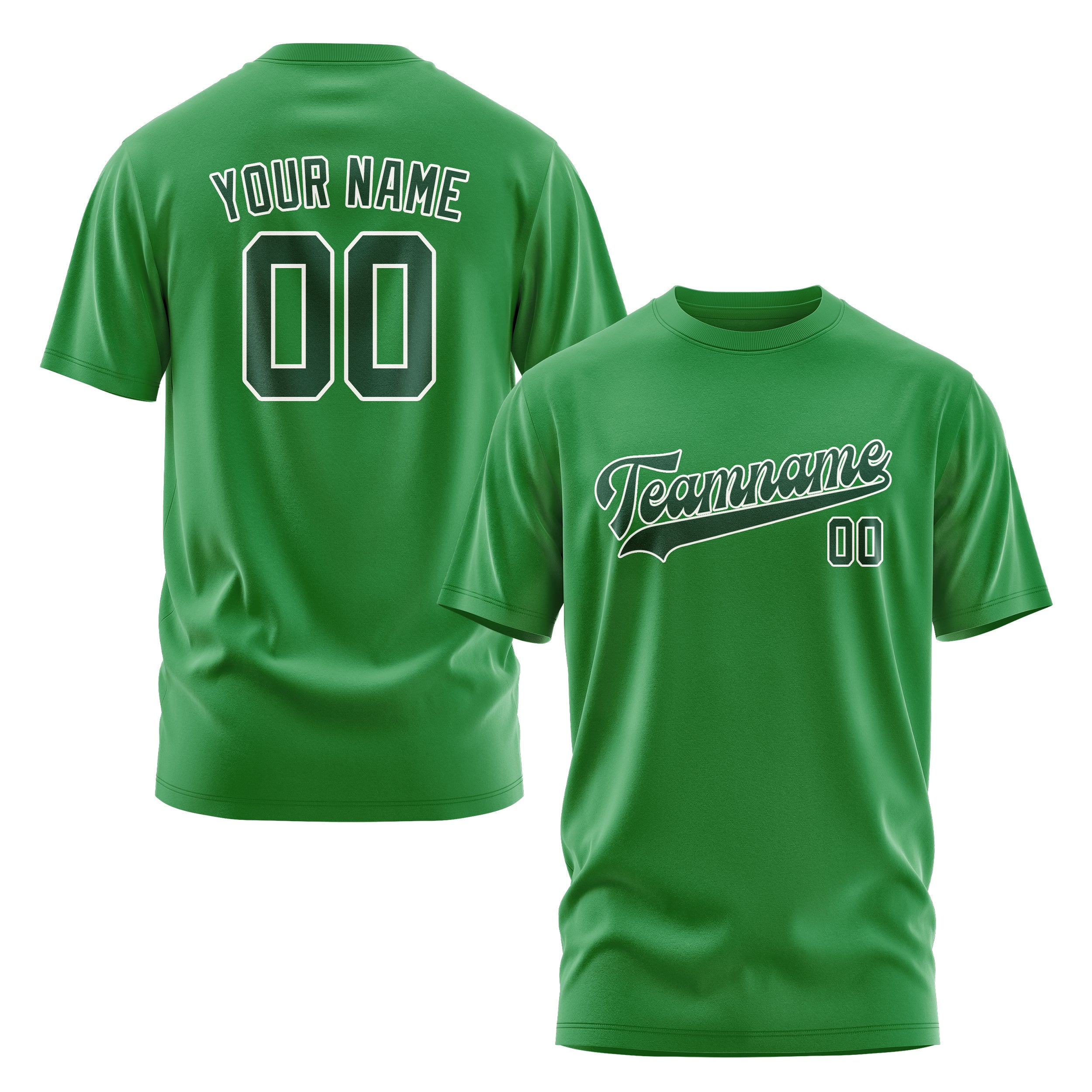 Maßgeschneidertes Smaragdgrün Moosgrün T-Shirt