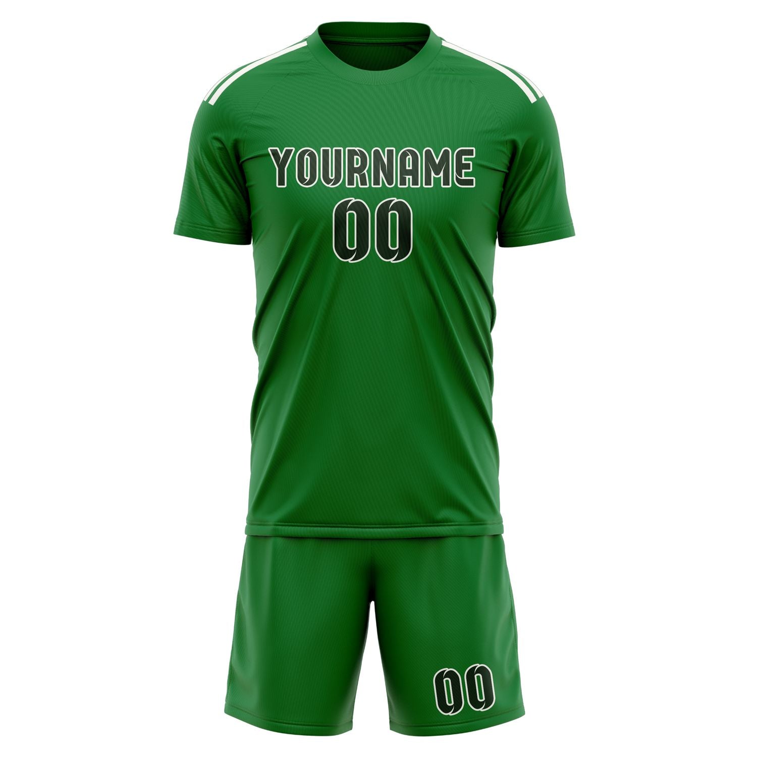 Maßgeschneidertes Professionelles Smaragdgrün Tannengrün Fußballtrikot-Set
