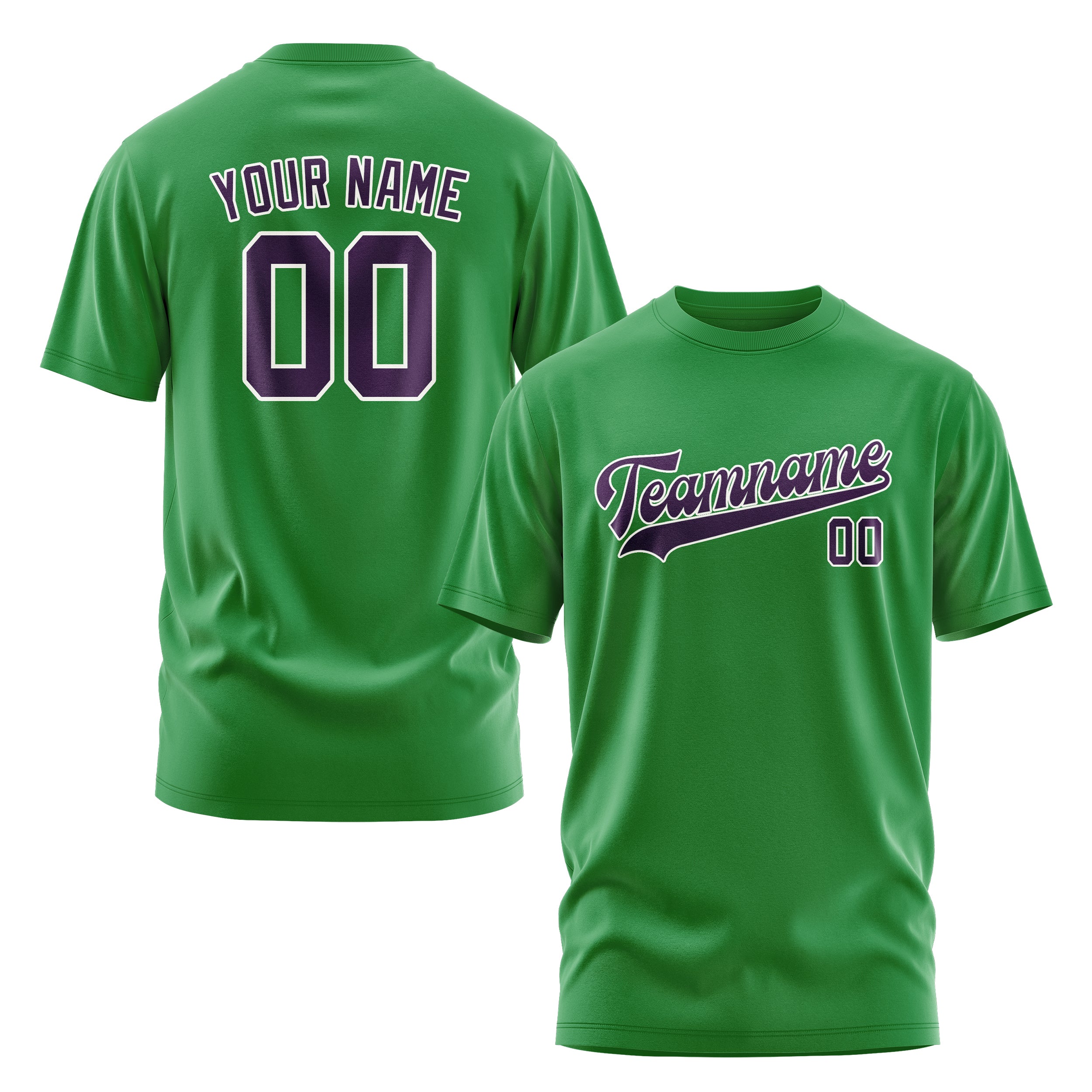 Maßgeschneidertes Smaragdgrün Lila T-Shirt