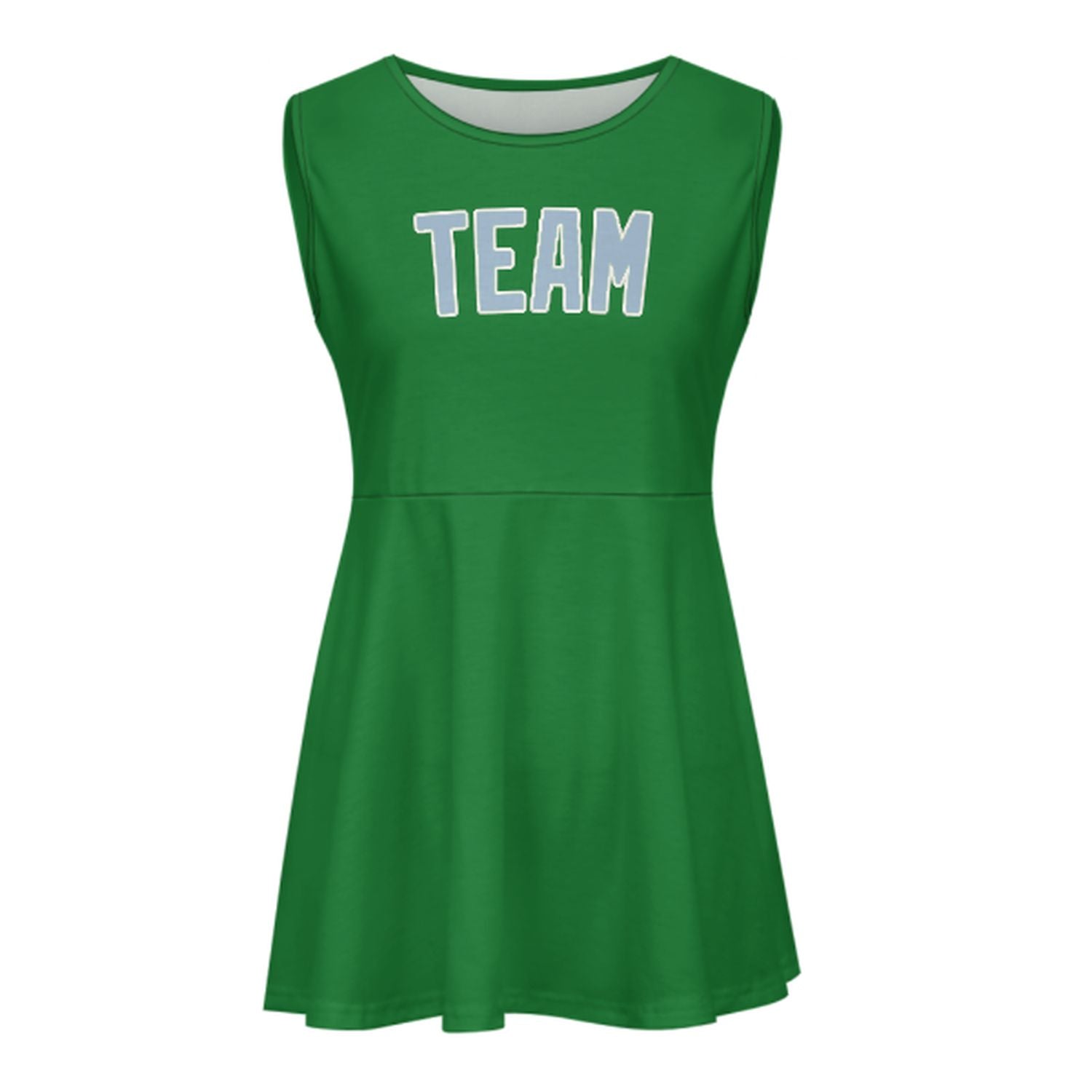 Maßgeschneidertes Smaragdgrün Hellblau Cheerleader-Kleid