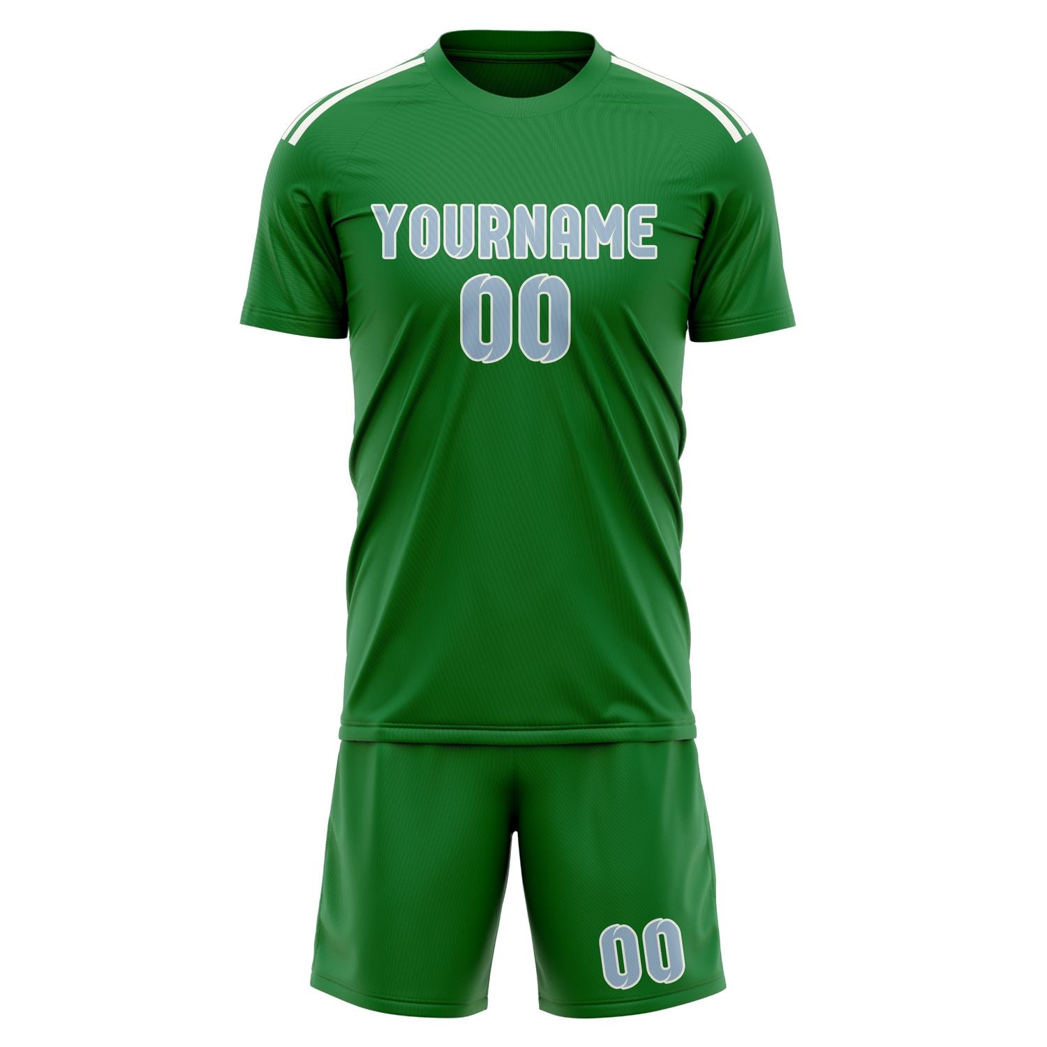 Maßgeschneidertes Professionelles Smaragdgrün Hellblau Fußballtrikot-Set