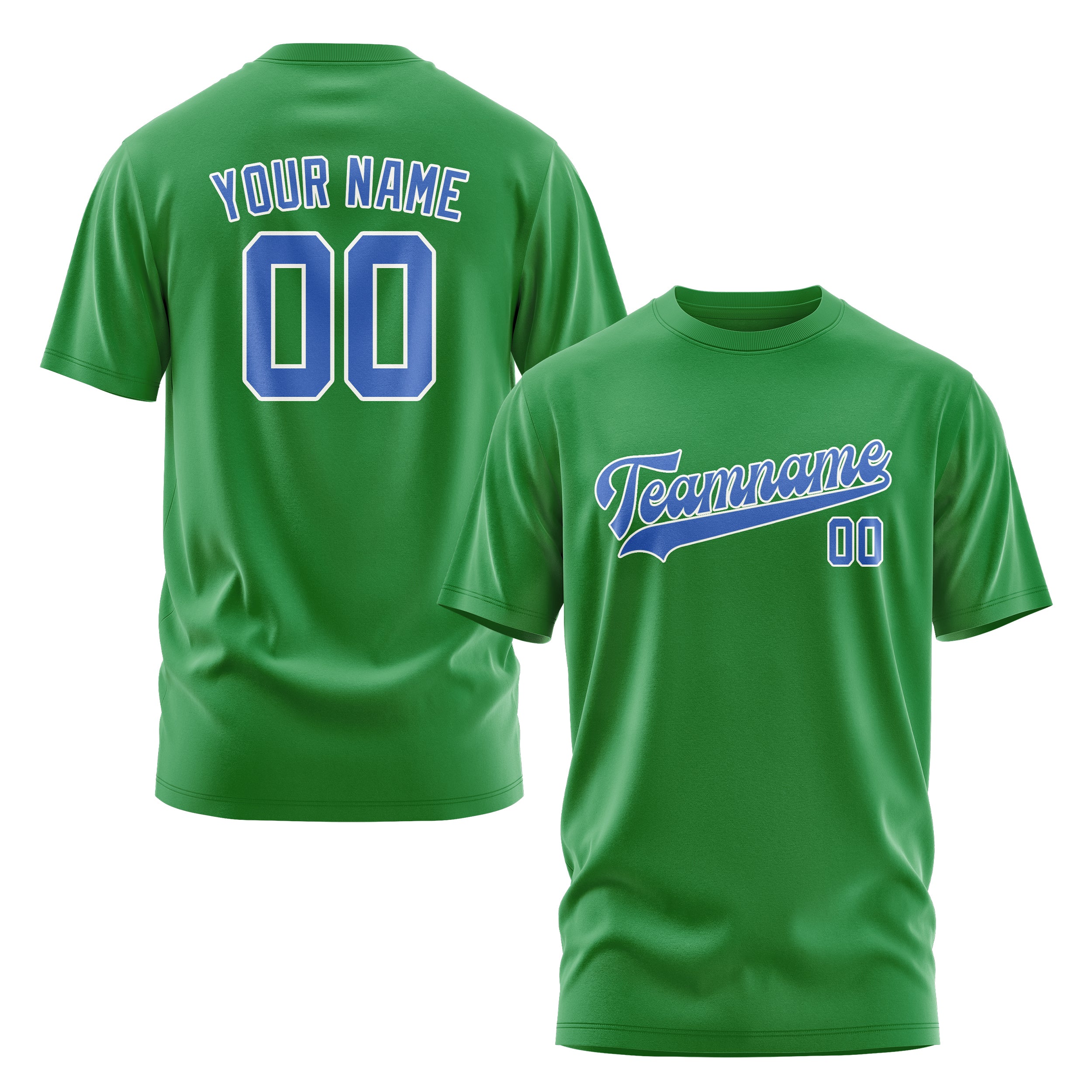 Maßgeschneidertes Smaragdgrün Himmelblau T-Shirt