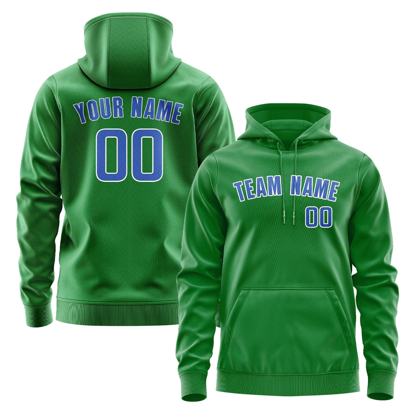 Maßgeschneidertes Smaragdgrün Himmelblau Hoodie