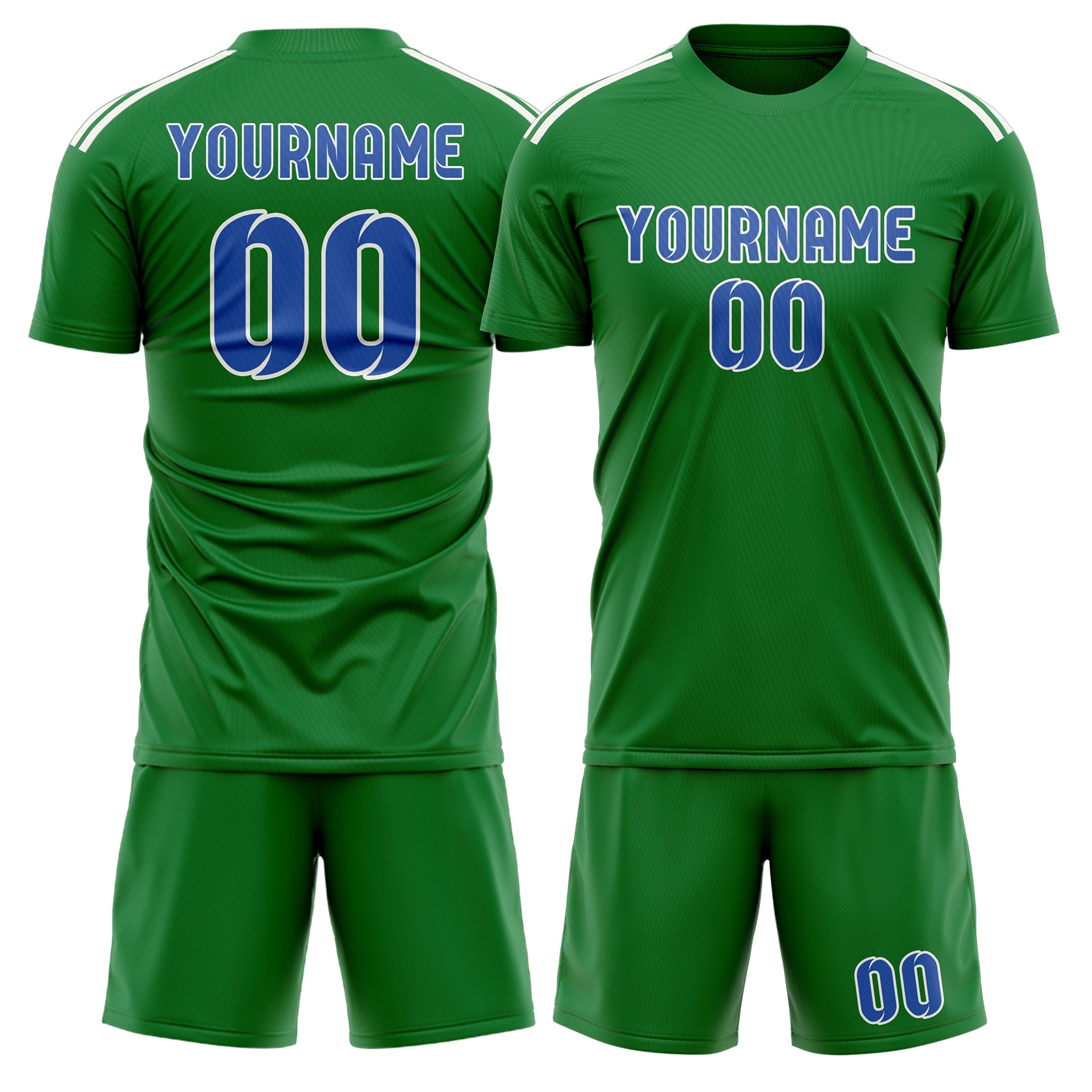 Maßgeschneidertes Professionelles Smaragdgrün Himmelblau Fußballtrikot-Set