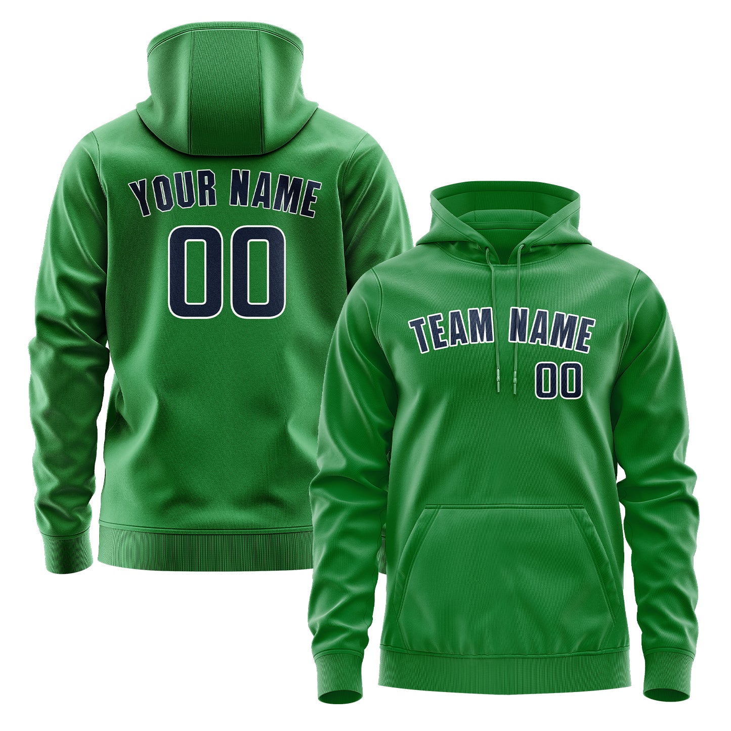 Maßgeschneidertes Smaragdgrün Marineblau Hoodie