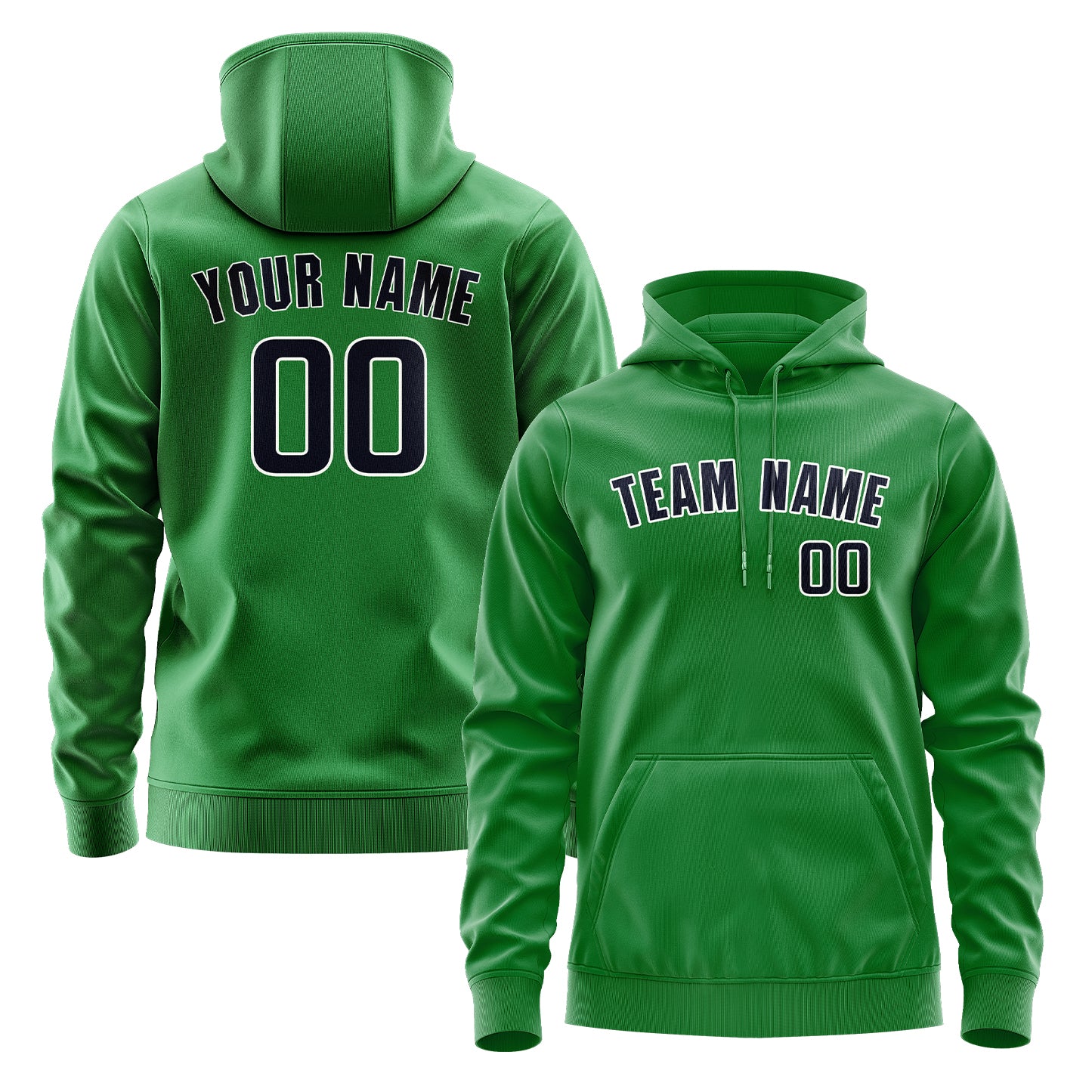 Maßgeschneidertes Smaragdgrün Stahlblau Hoodie