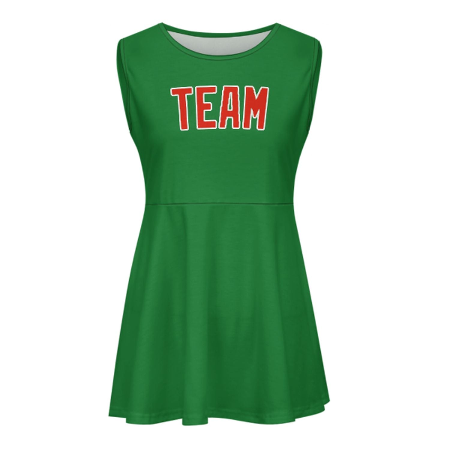 Maßgeschneidertes Smaragdgrün Orangerot Cheerleader-Kleid