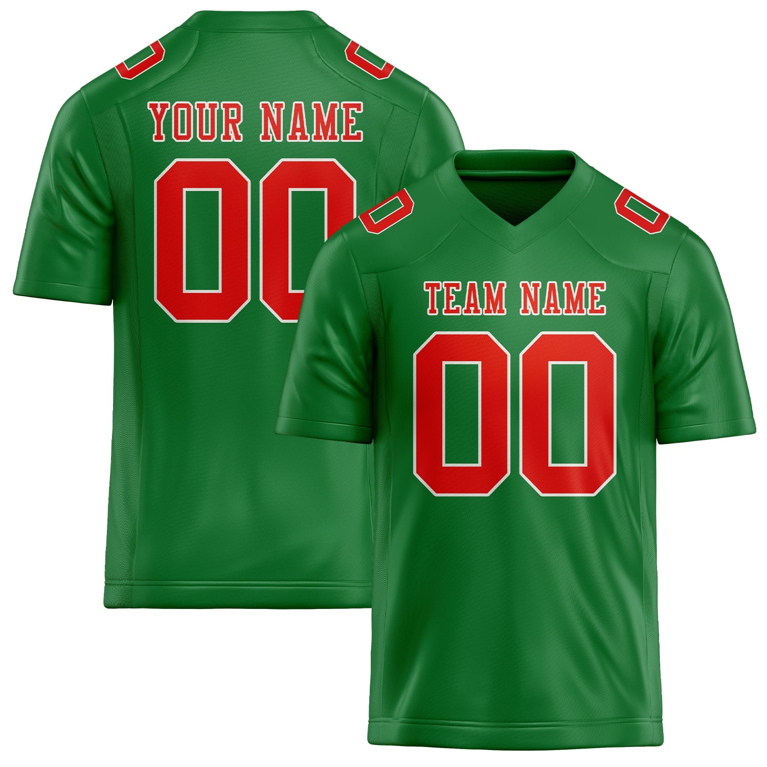Maßgeschneidertes Professionelles Smaragdgrün Orangerot Rugbytrikot