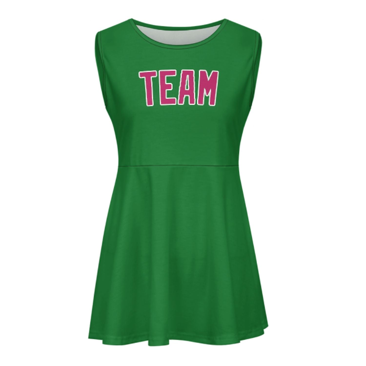 Maßgeschneidertes Smaragdgrün Rosarot Cheerleader-Kleid