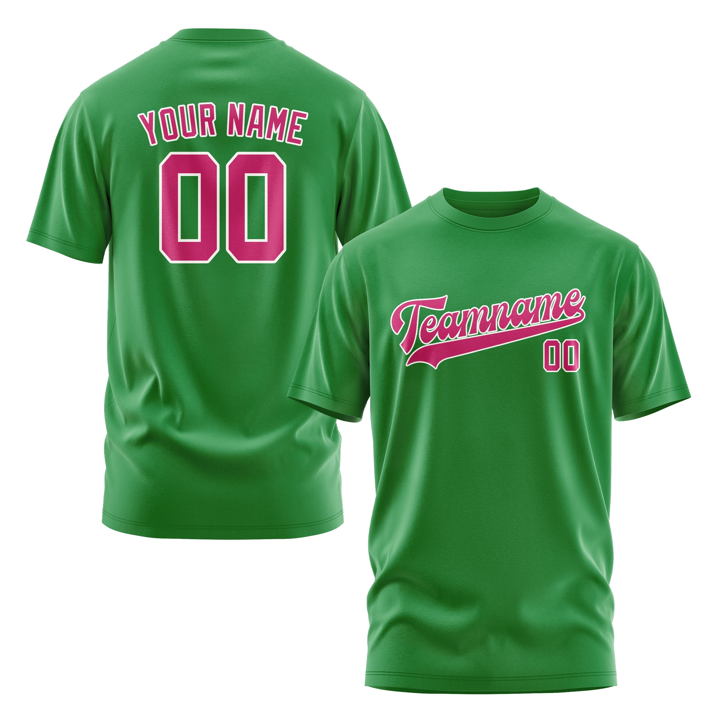 Maßgeschneidertes Smaragdgrün Rosarot T-Shirt