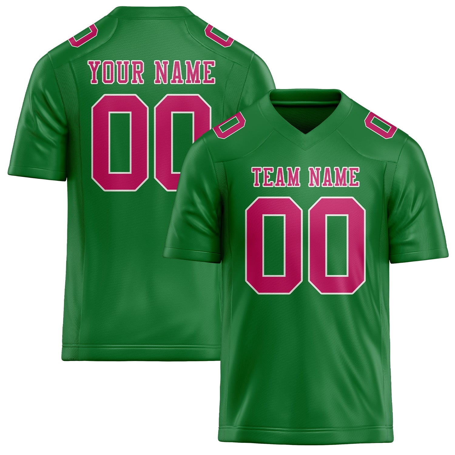 Maßgeschneidertes Professionelles Smaragdgrün Rosarot Rugbytrikot