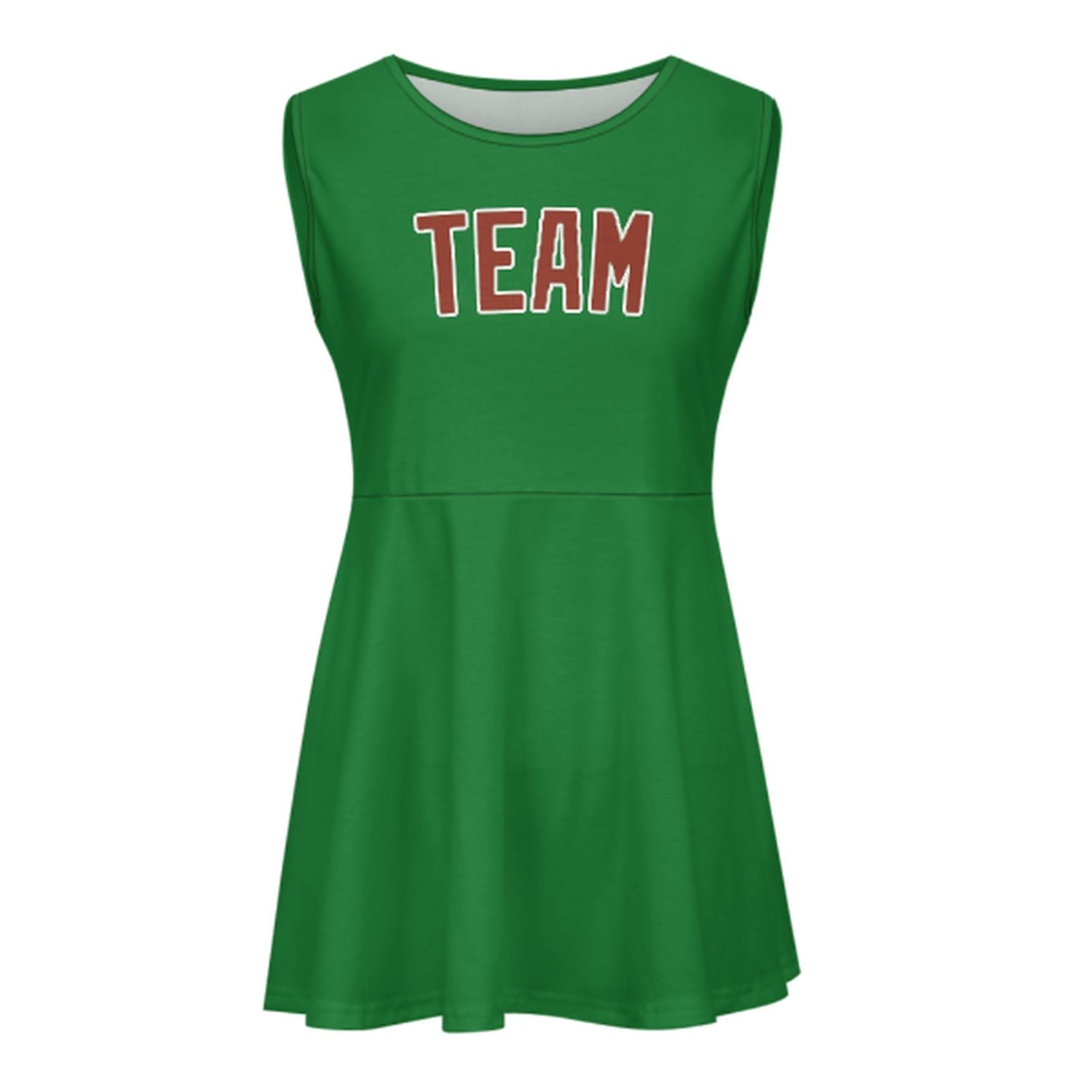 Maßgeschneidertes Smaragdgrün Korallenrot Cheerleader-Kleid
