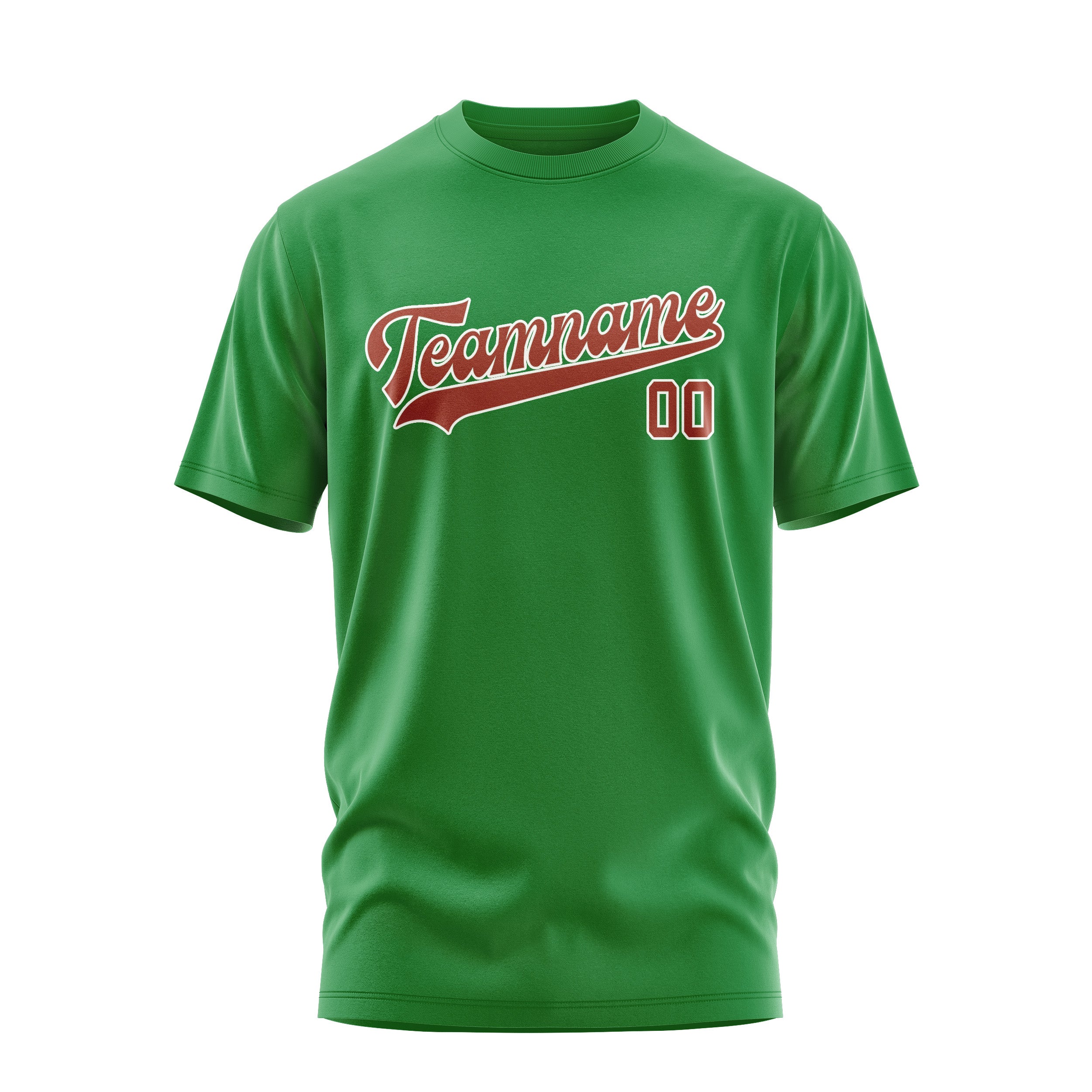 Maßgeschneidertes Smaragdgrün Korallenrot T-Shirt
