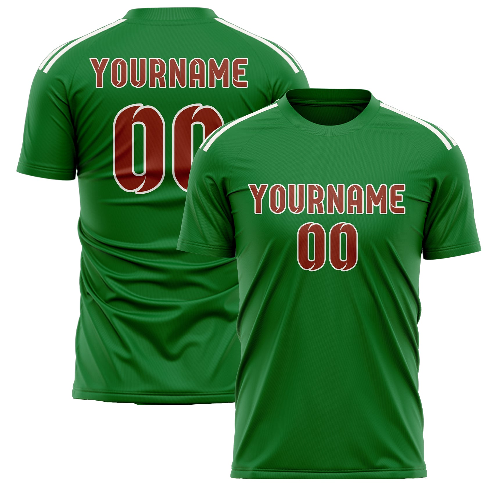 Benutzerdefiniertes Professionelles Smaragdgrün Korallenrot Fußballtrikot