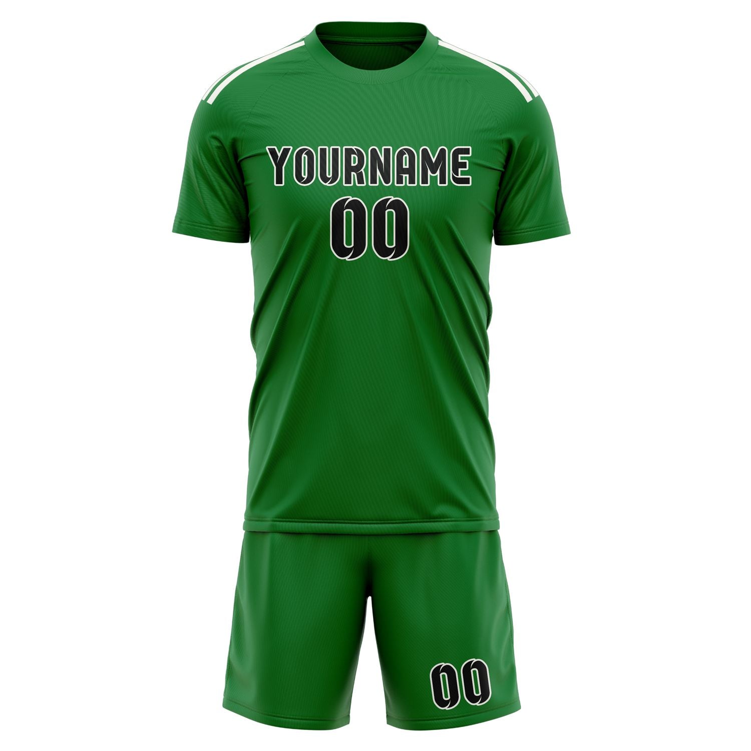 Maßgeschneidertes Professionelles Smaragdgrün Schwarz Fußballtrikot-Set