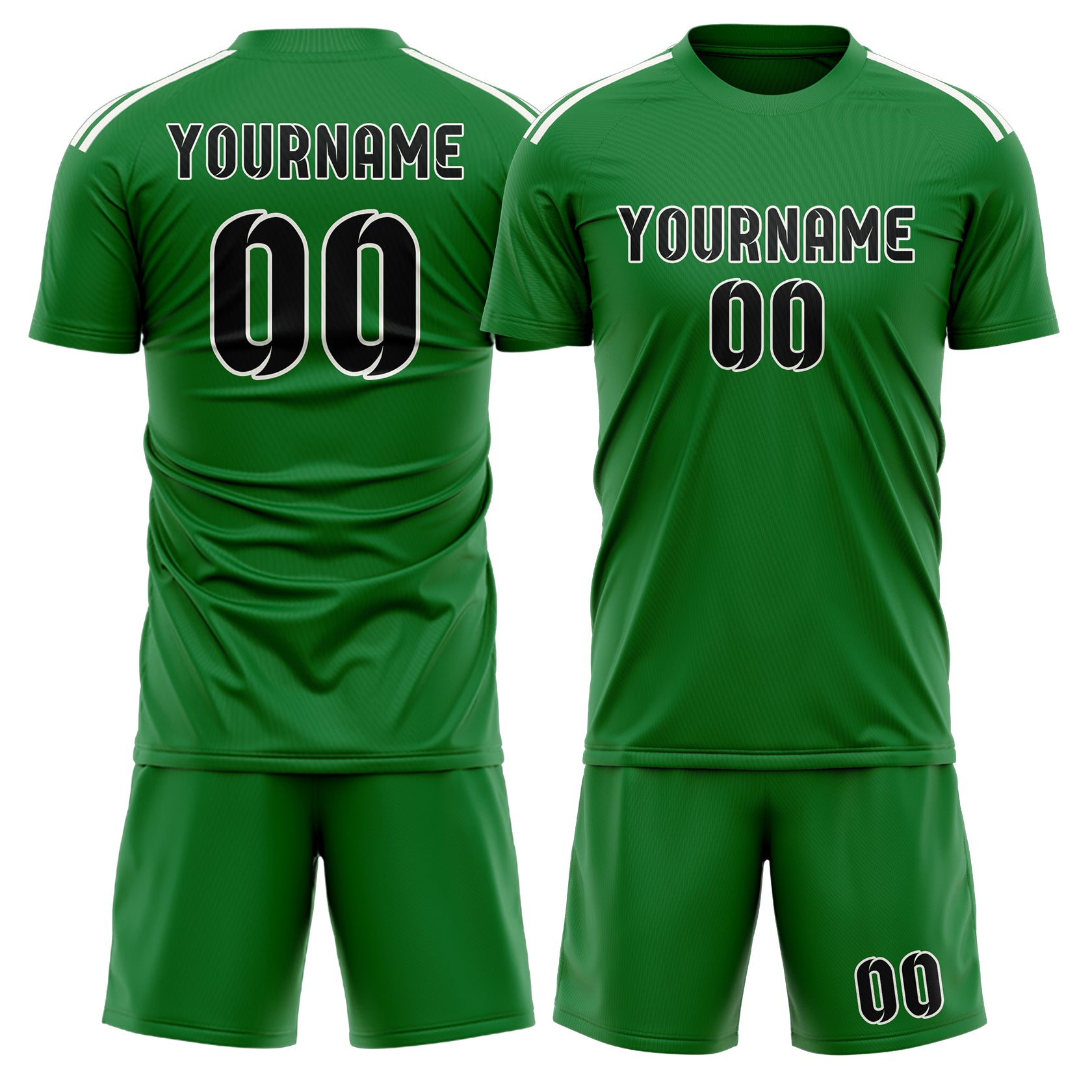 Maßgeschneidertes Professionelles Smaragdgrün Schwarz Fußballtrikot-Set