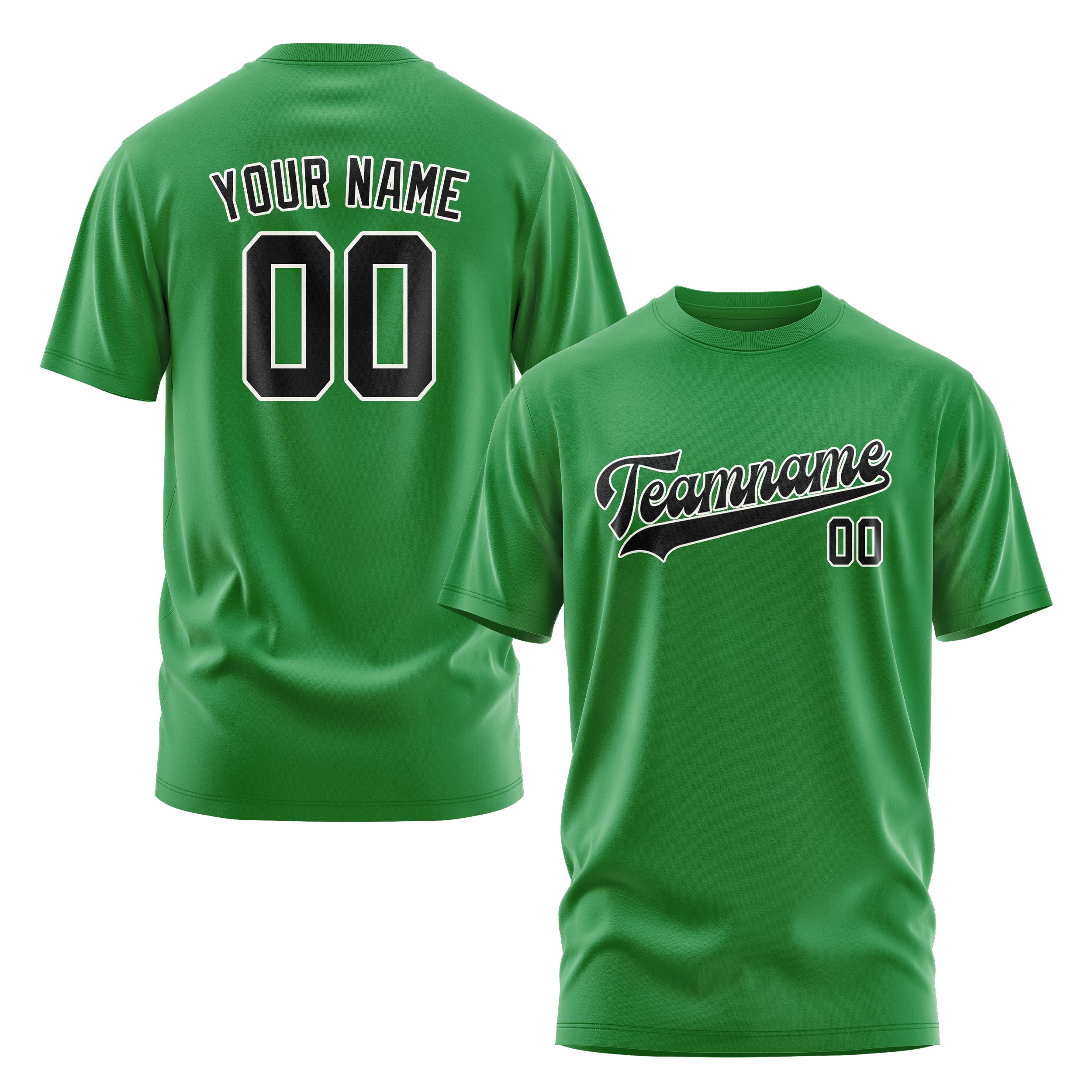 Maßgeschneidertes Smaragdgrün Schwarz T-Shirt
