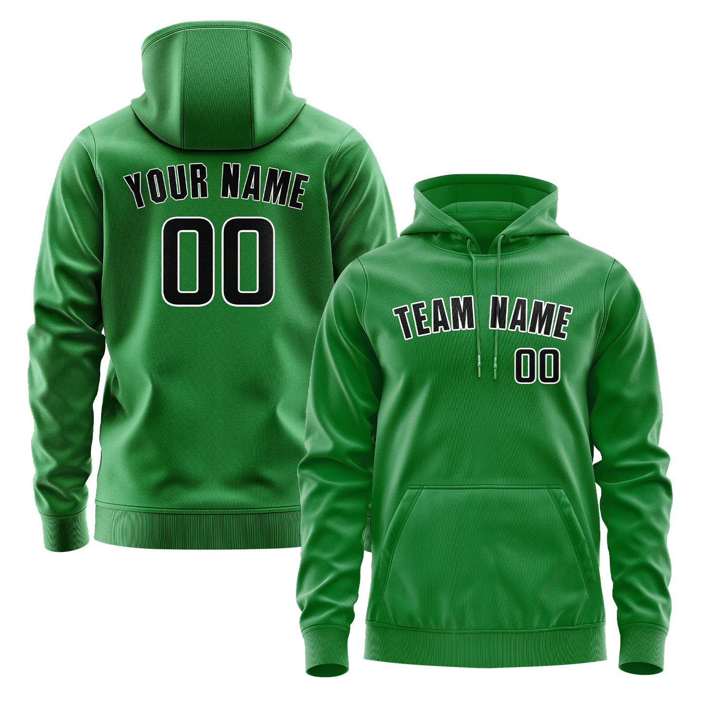 Maßgeschneidertes Smaragdgrün Schwarz Hoodie