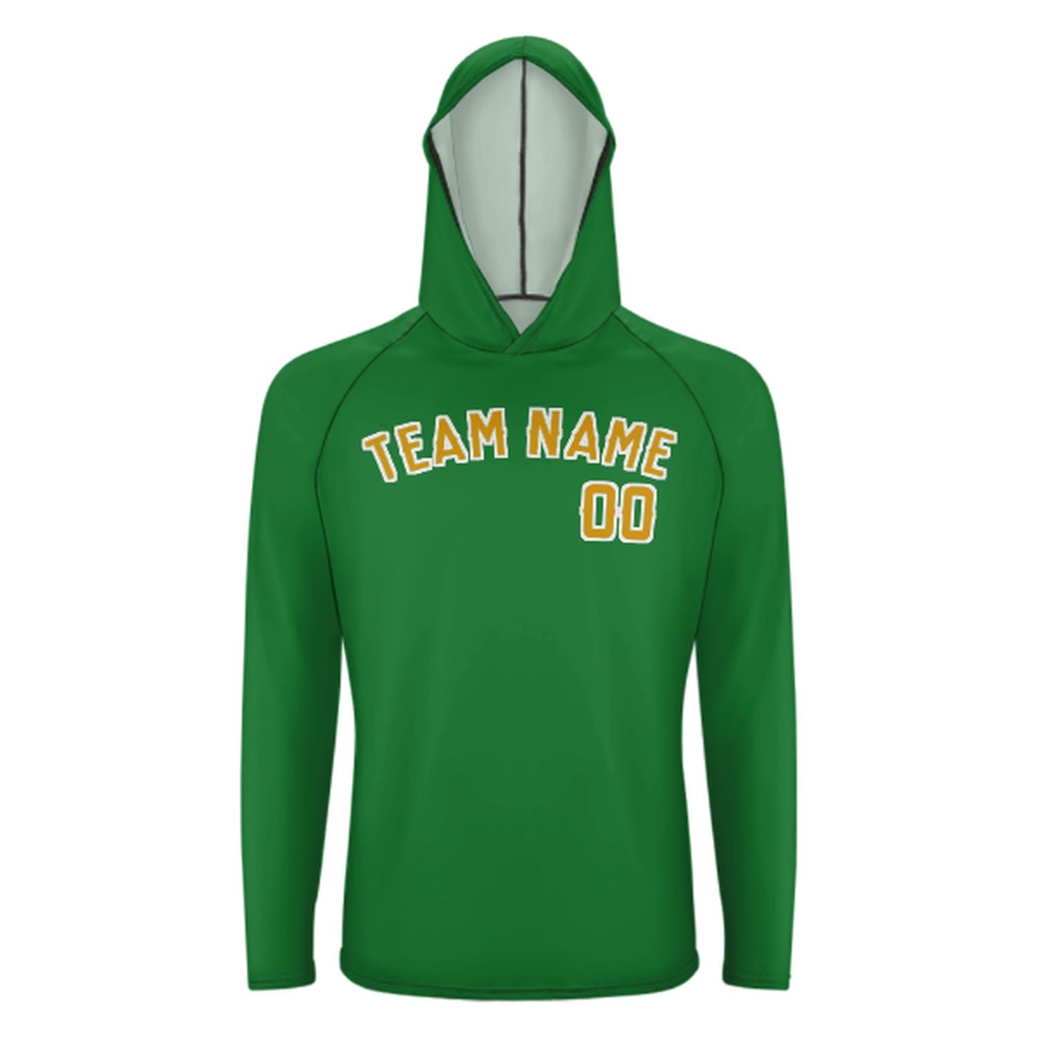 Maßgeschneidertes Smaragdgrün Gelb UV-Hoodie