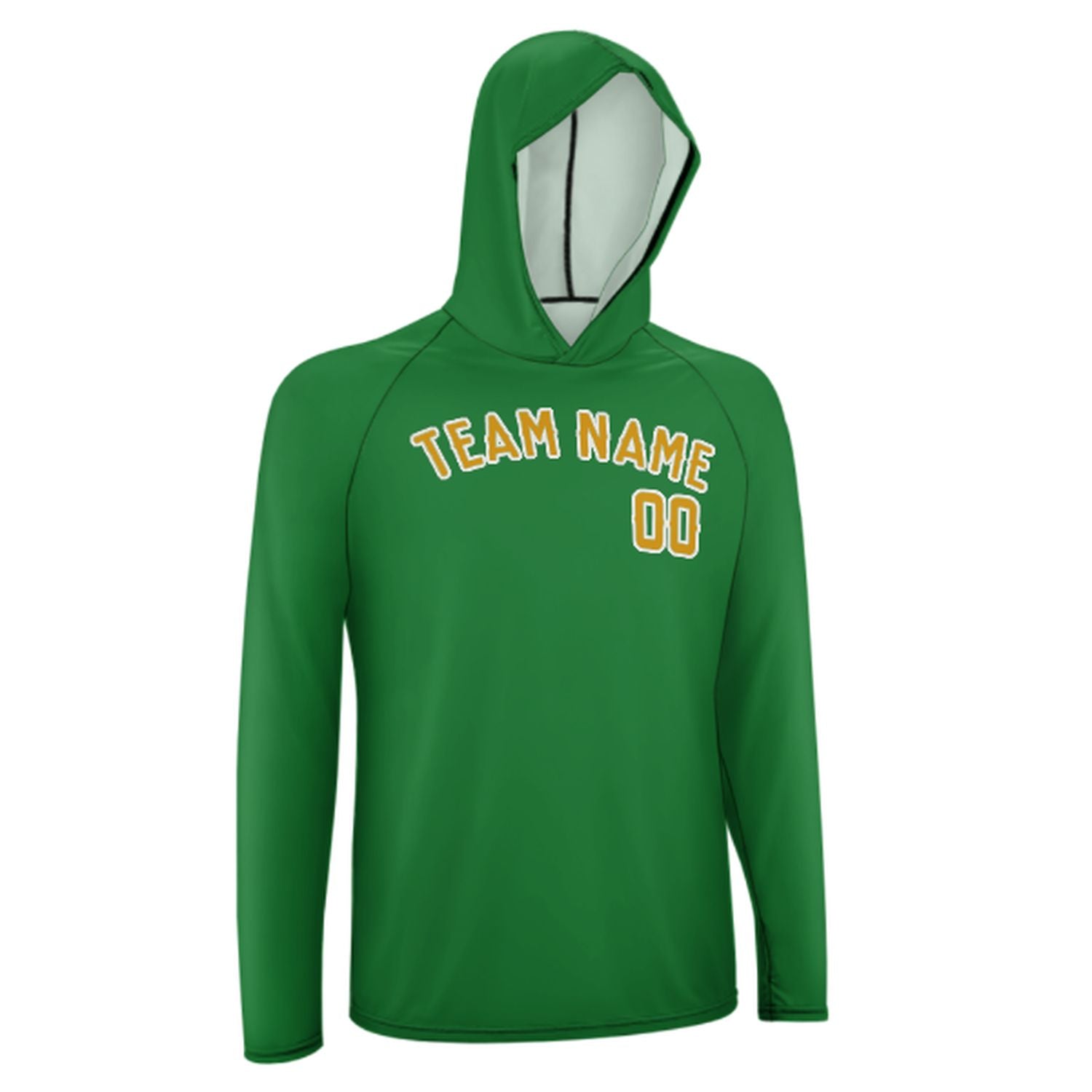 Maßgeschneidertes Smaragdgrün Gelb UV-Hoodie