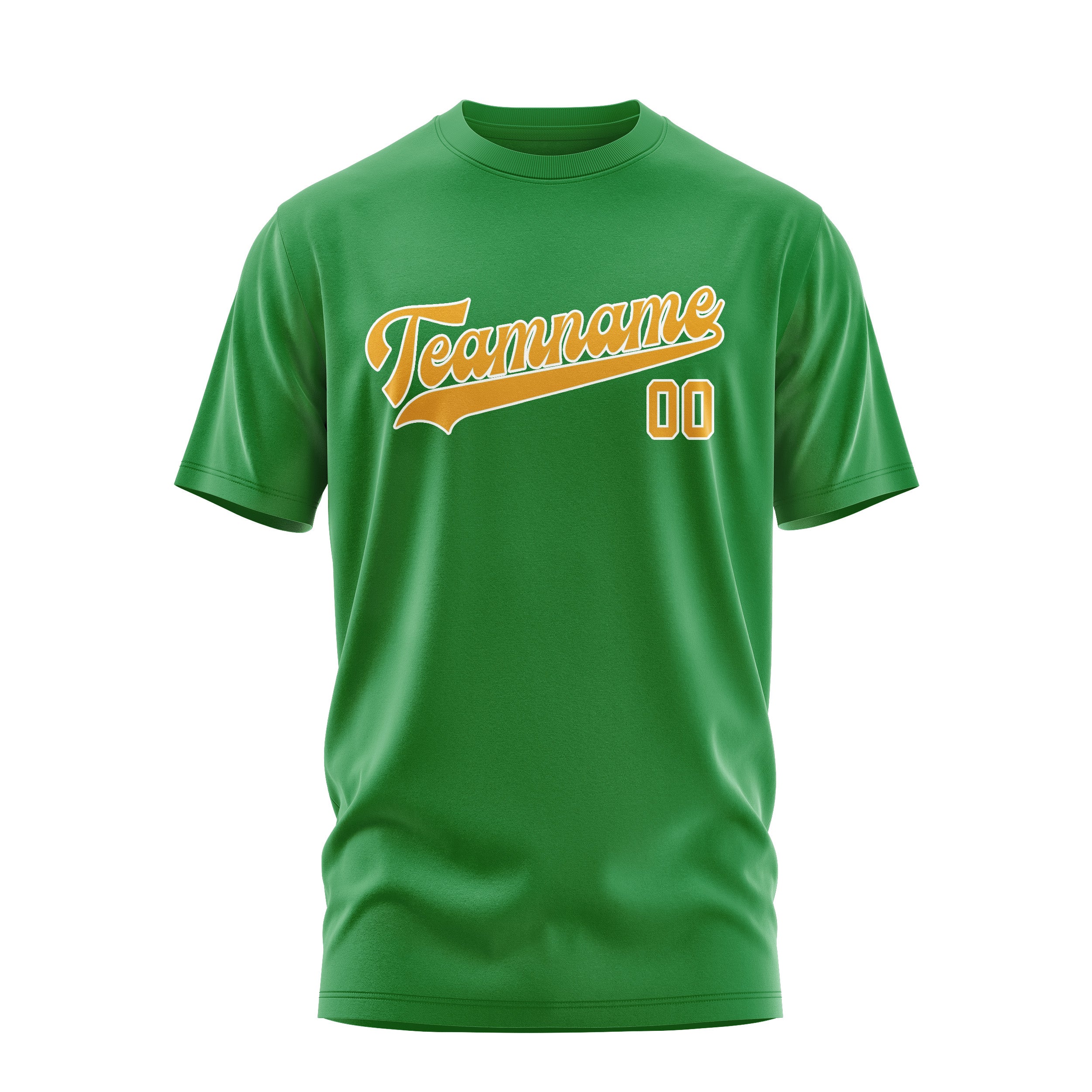 Maßgeschneidertes Smaragdgrün Gelb T-Shirt