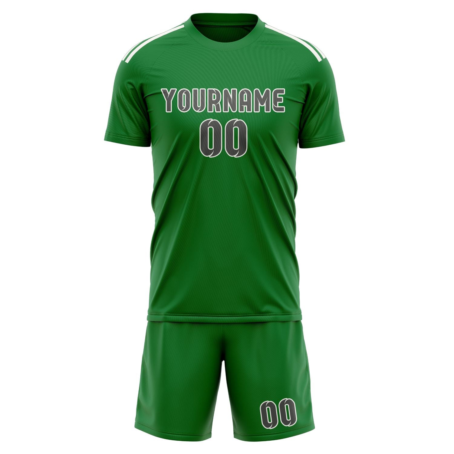 Maßgeschneidertes Professionelles Smaragdgrün Dunkelgrau Fußballtrikot-Set