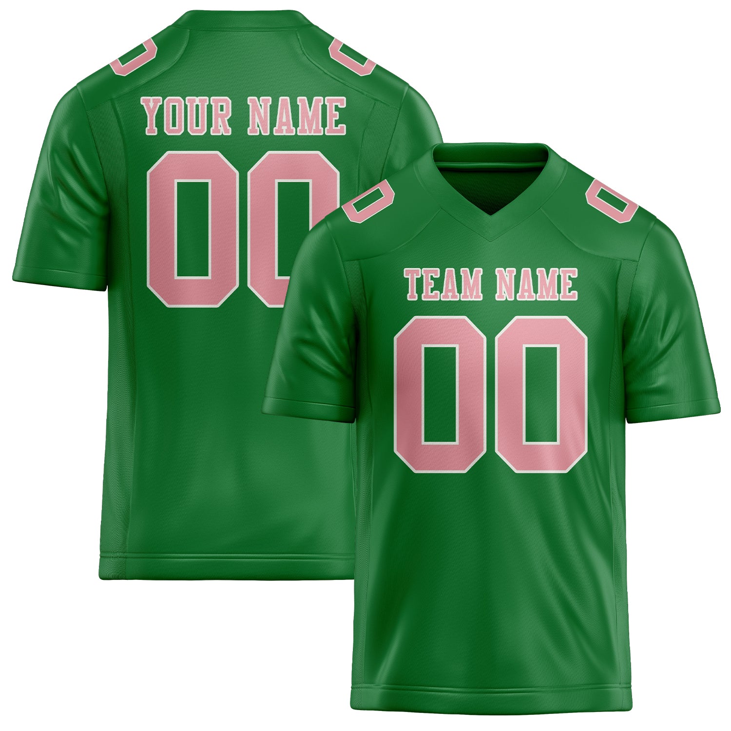 Maßgeschneidertes Professionelles Smaragdgrün Rosa Rugbytrikot