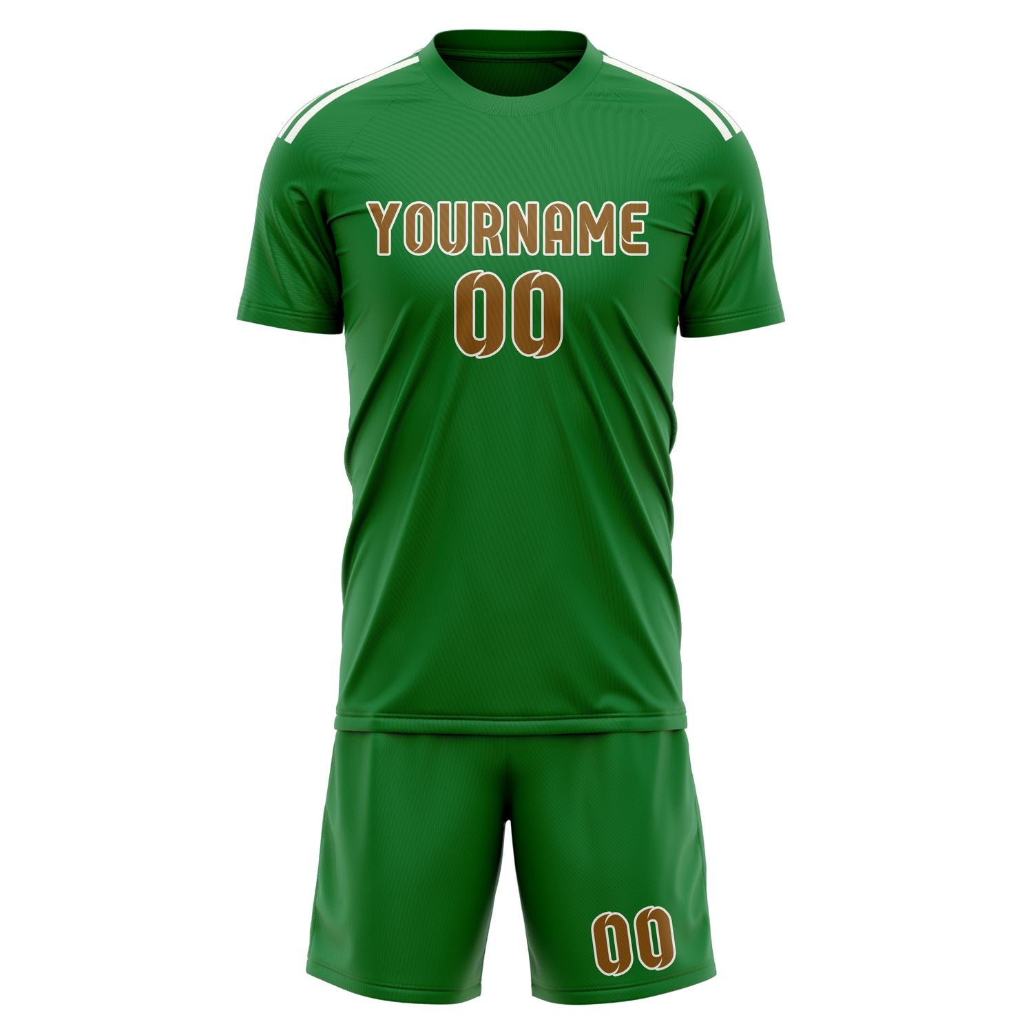 Maßgeschneidertes Professionelles Smaragdgrün Khaki Fußballtrikot-Set