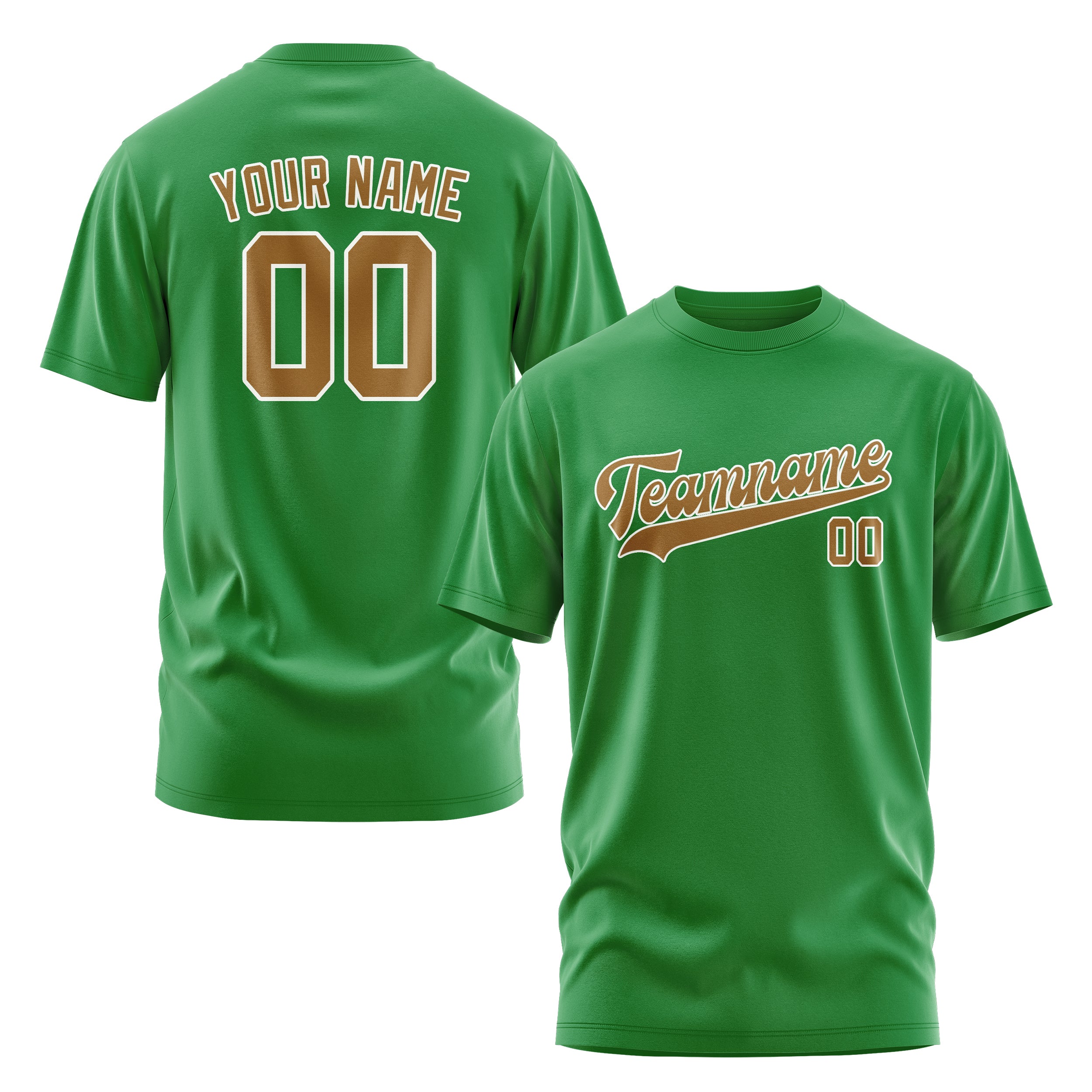 Maßgeschneidertes Smaragdgrün Khaki T-Shirt
