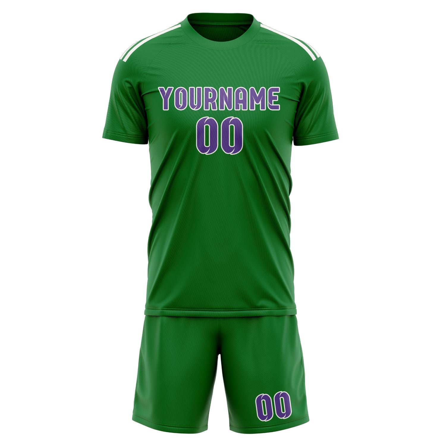 Maßgeschneidertes Professionelles Smaragdgrün Lavendel Fußballtrikot-Set