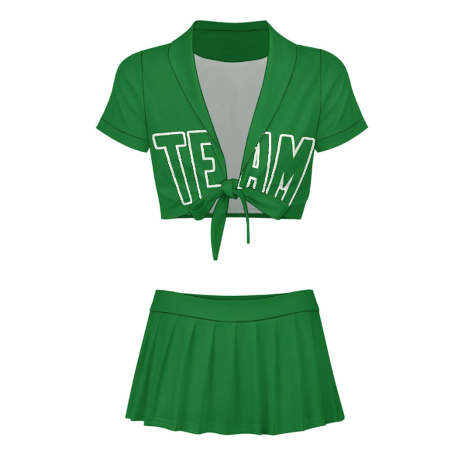 Maßgeschneidertes Smaragdgrün Smaragdgrün Cheerleader Outfit Set