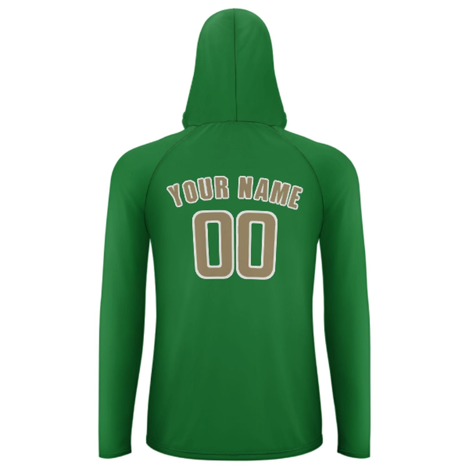 Maßgeschneidertes Smaragdgrün Hellkhaki UV-Hoodie