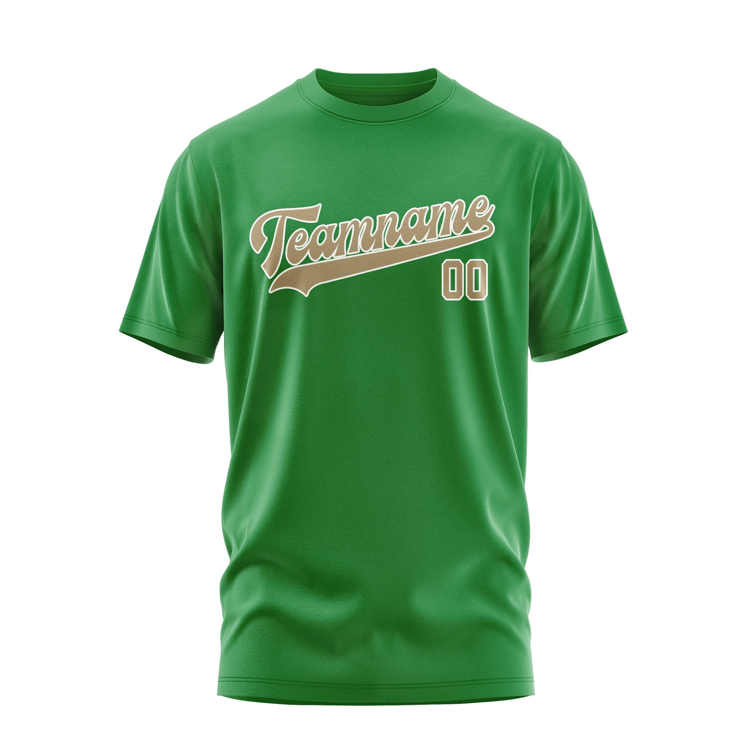 Maßgeschneidertes Smaragdgrün Hellkhaki T-Shirt