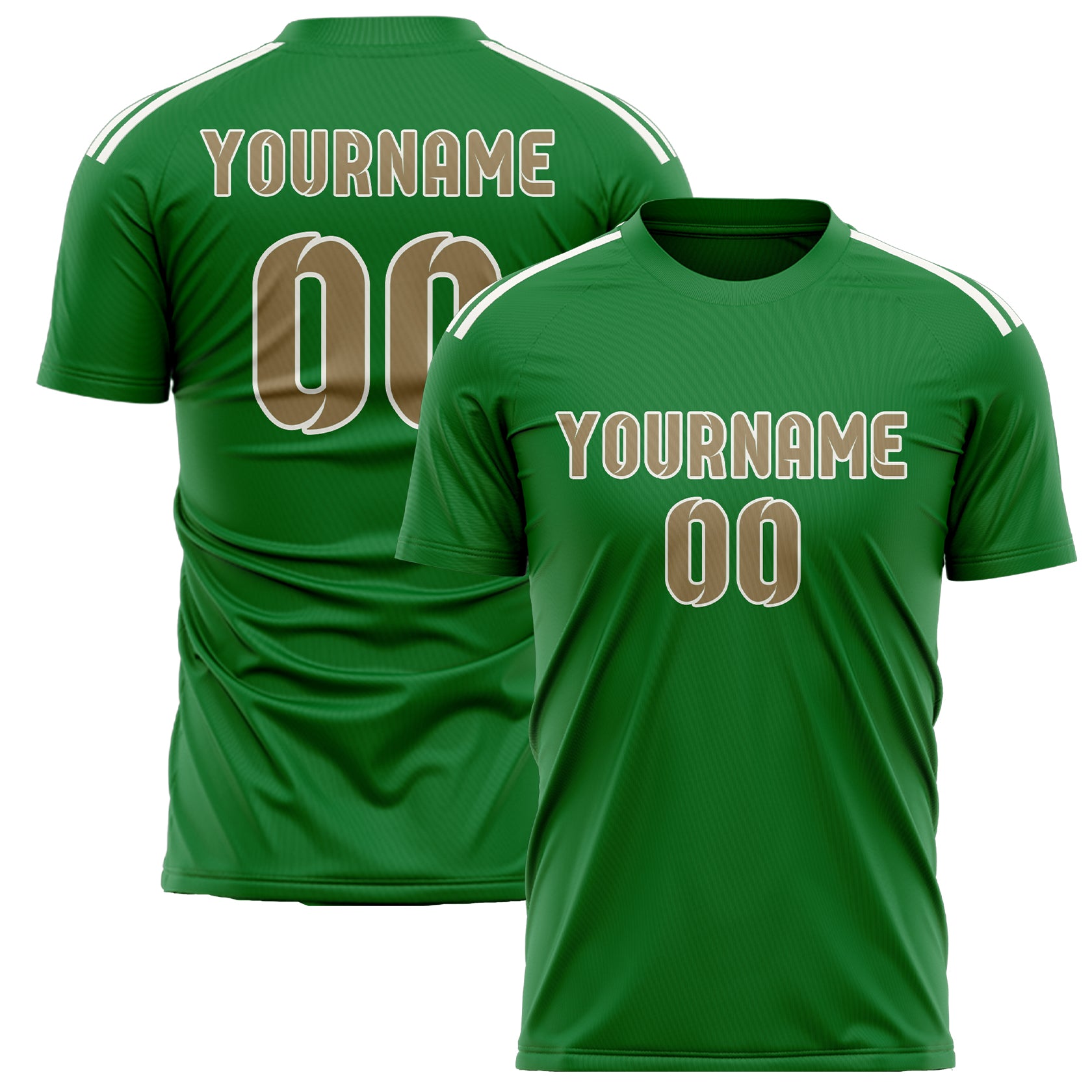 Benutzerdefiniertes Professionelles Smaragdgrün Hellkhaki Fußballtrikot