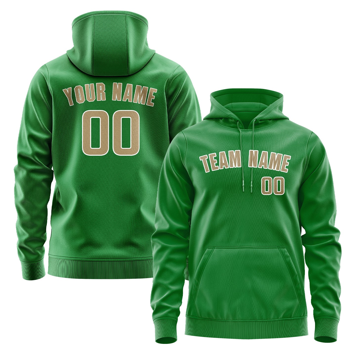 Maßgeschneidertes Smaragdgrün Hellkhaki Hoodie