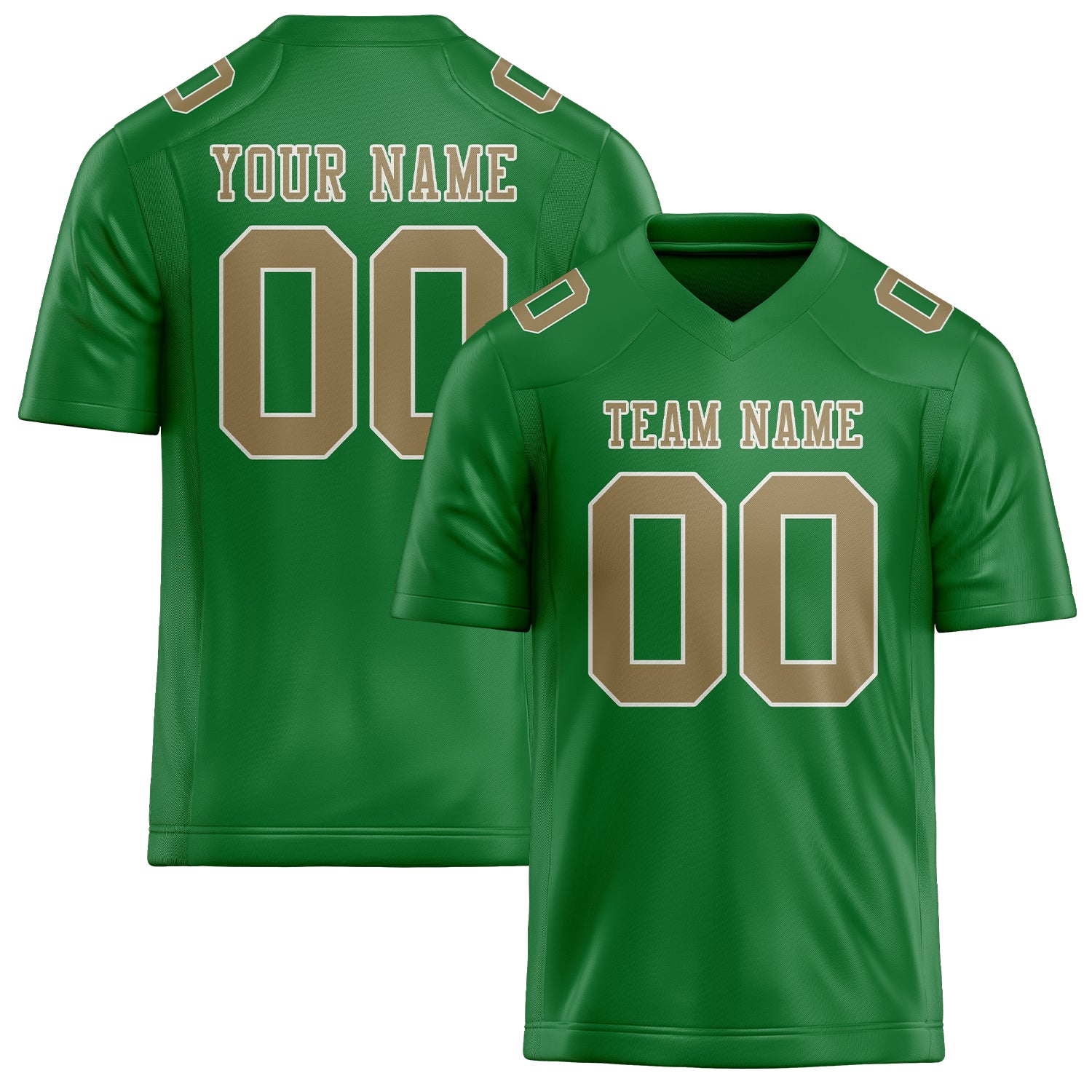 Maßgeschneidertes Professionelles Smaragdgrün Hellkhaki Rugbytrikot