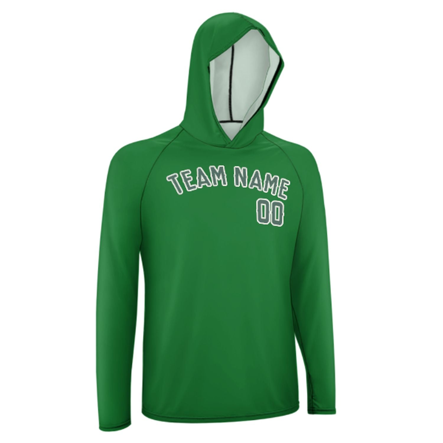 Maßgeschneidertes Smaragdgrün Blaugrün UV-Hoodie