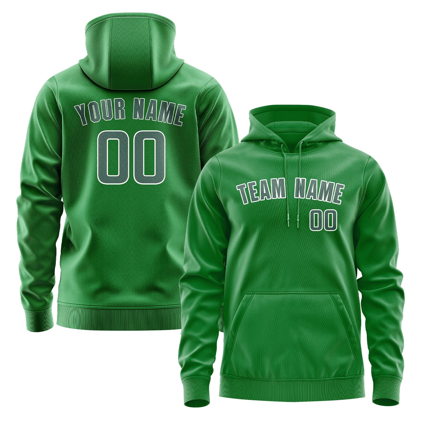 Maßgeschneidertes Smaragdgrün Blaugrün Hoodie