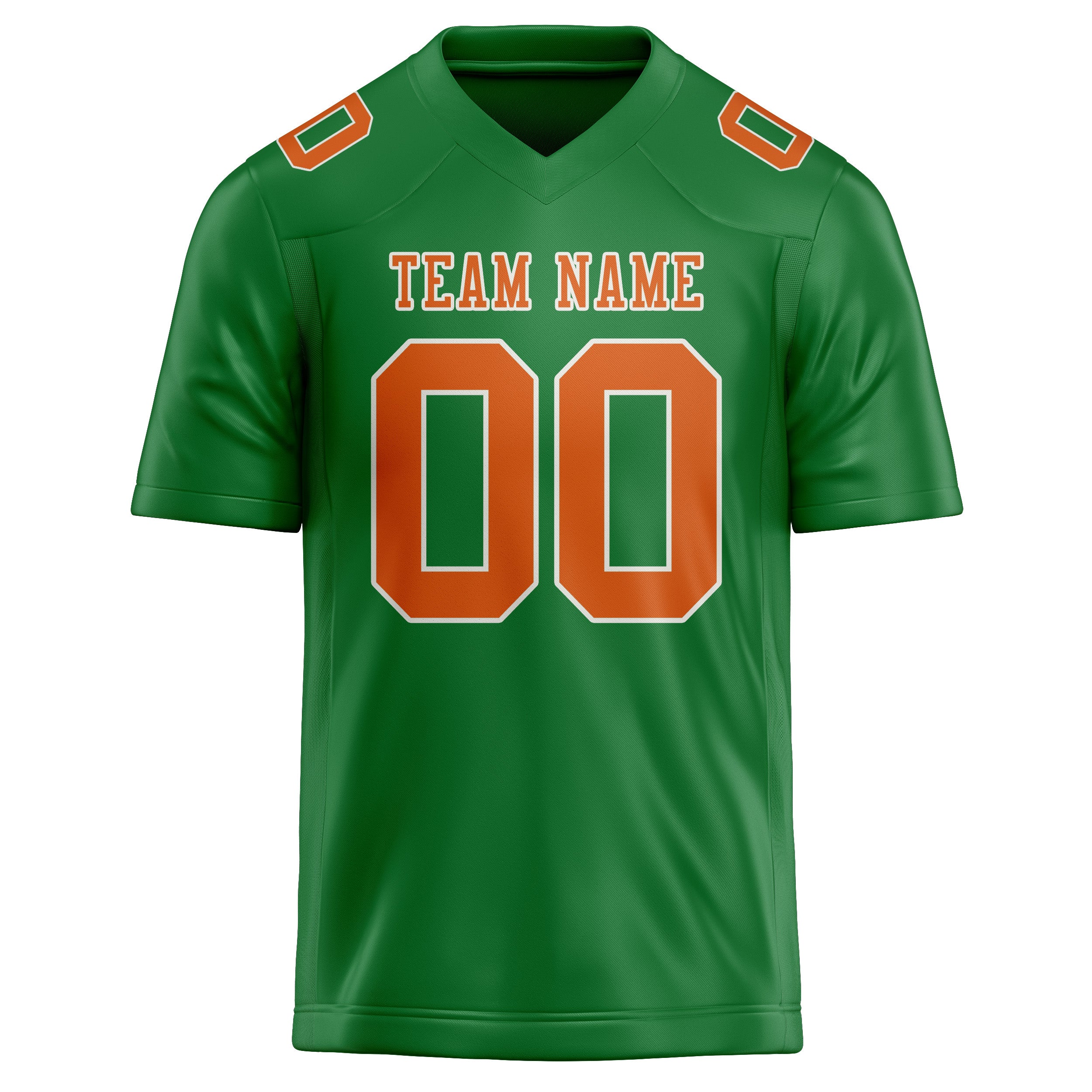 Maßgeschneidertes Professionelles Smaragdgrün Orange Rugbytrikot