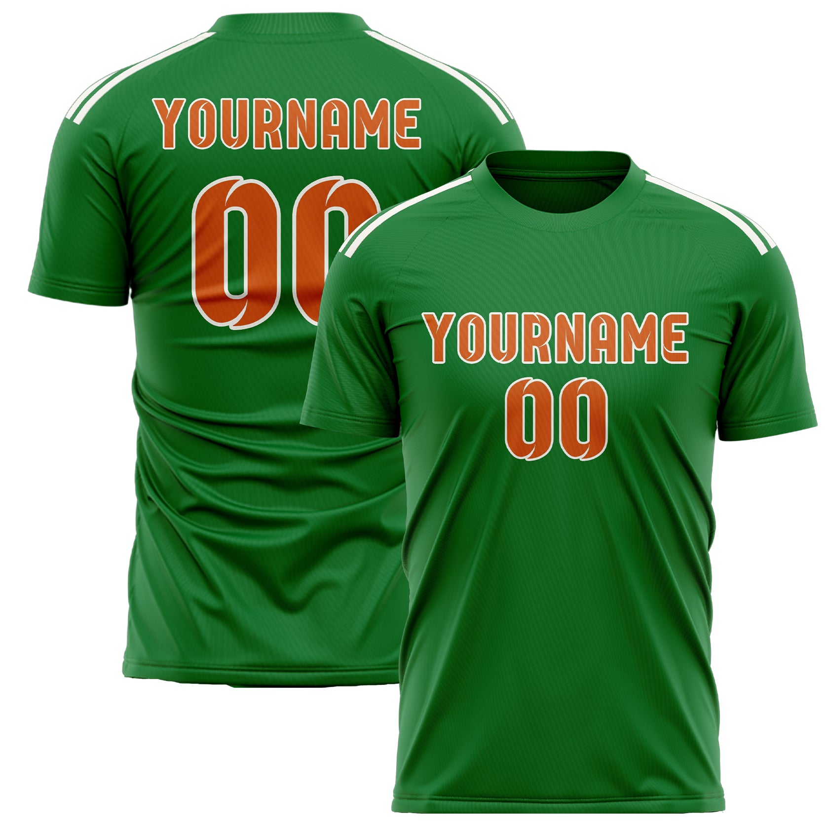Benutzerdefiniertes Professionelles Smaragdgrün Orange Fußballtrikot
