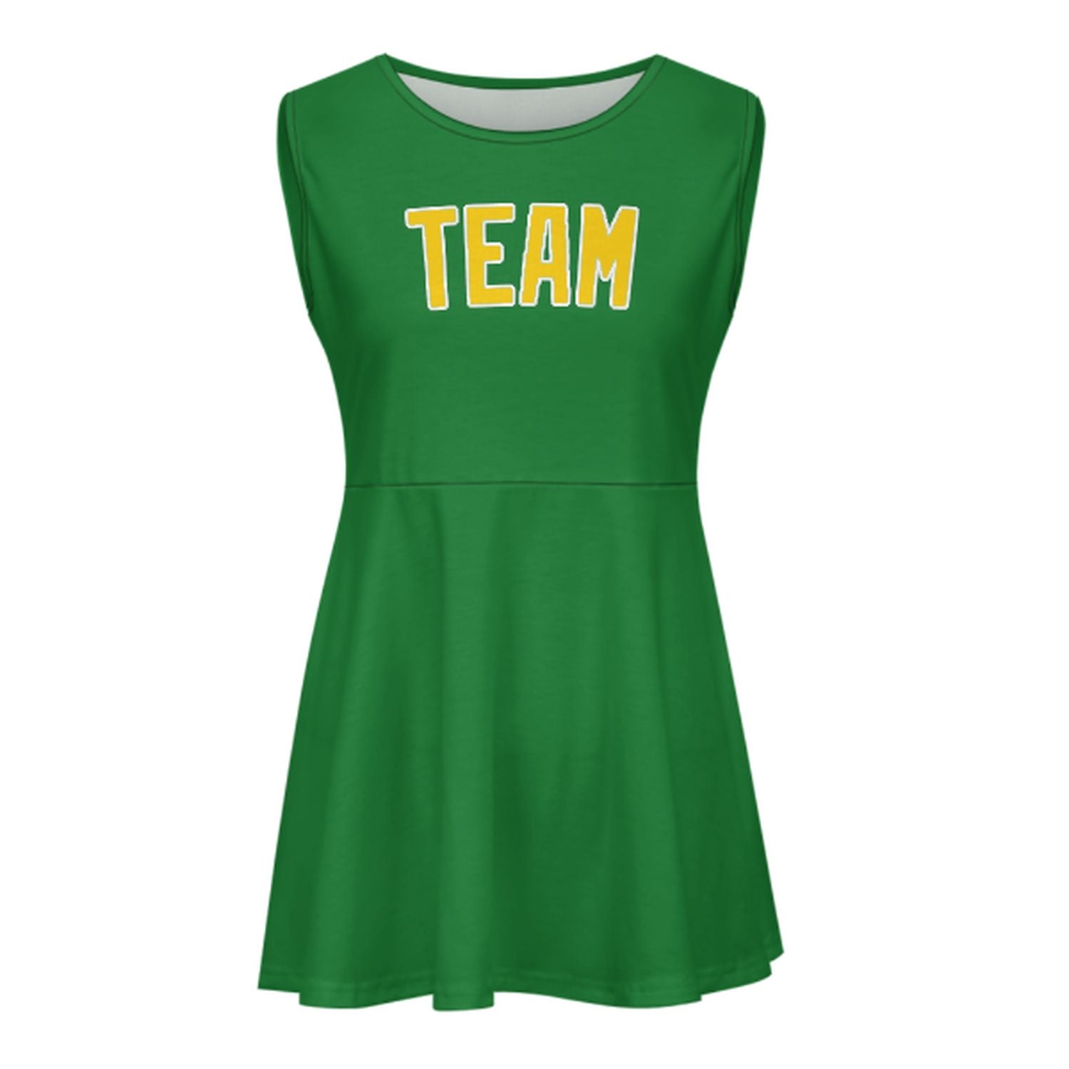 Maßgeschneidertes Smaragdgrün Gold Cheerleader-Kleid